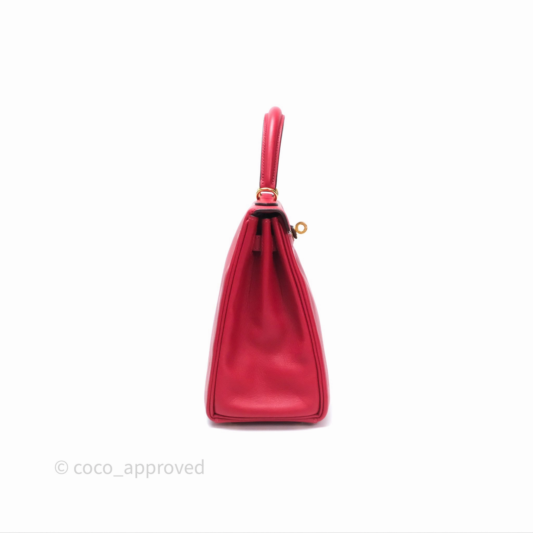 Herms Kelly II 25 Retourne Swift Rouge Piment 5X Gold Hardware