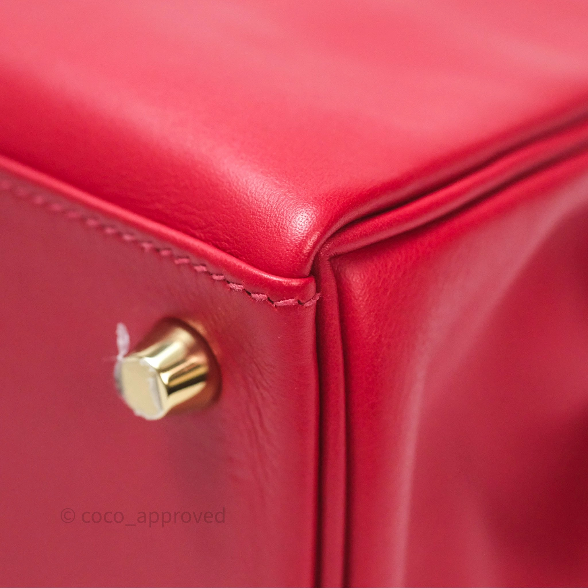 Herms Kelly II 25 Retourne Swift Rouge Piment 5X Gold Hardware
