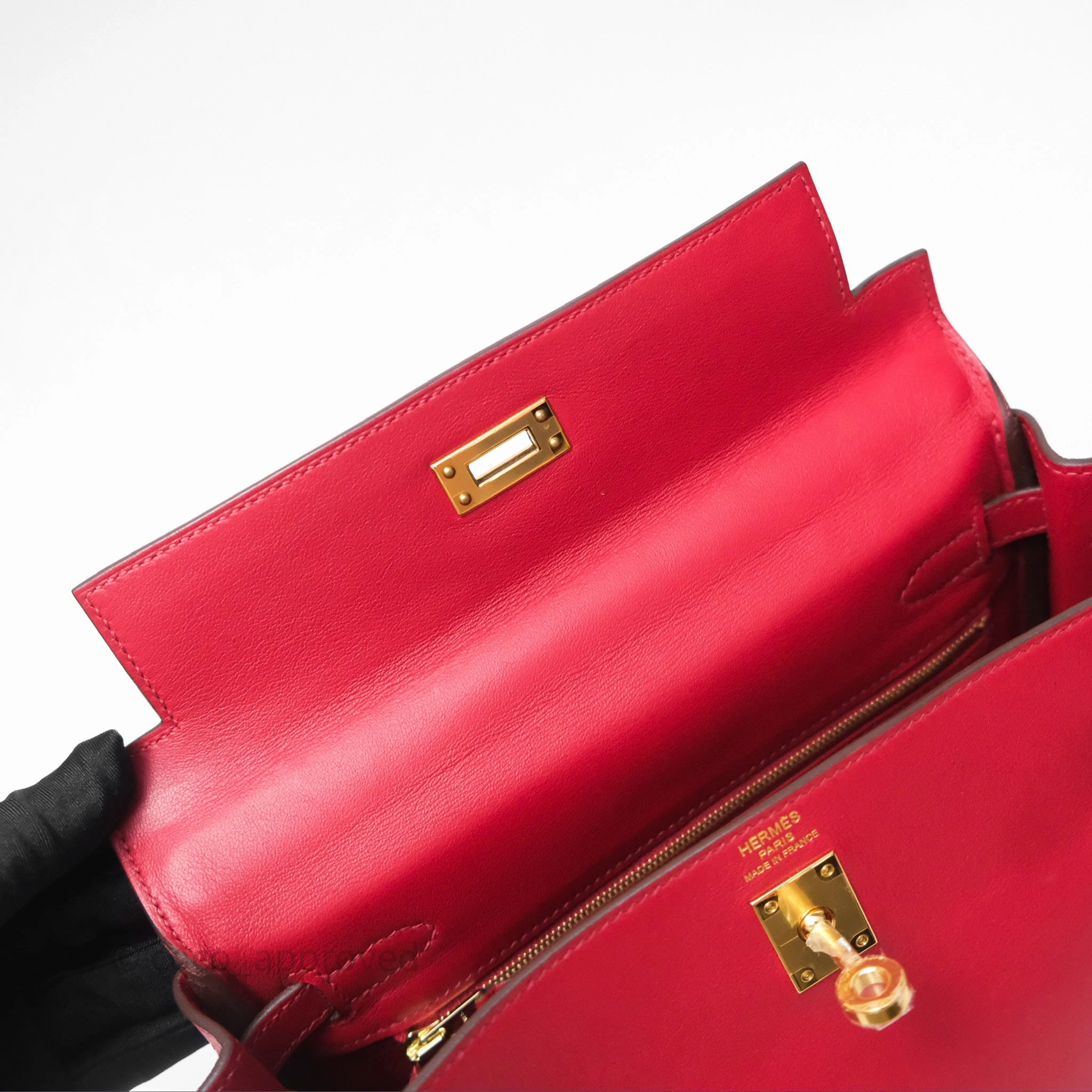 Herms Kelly II 25 Retourne Swift Rouge Piment 5X Gold Hardware