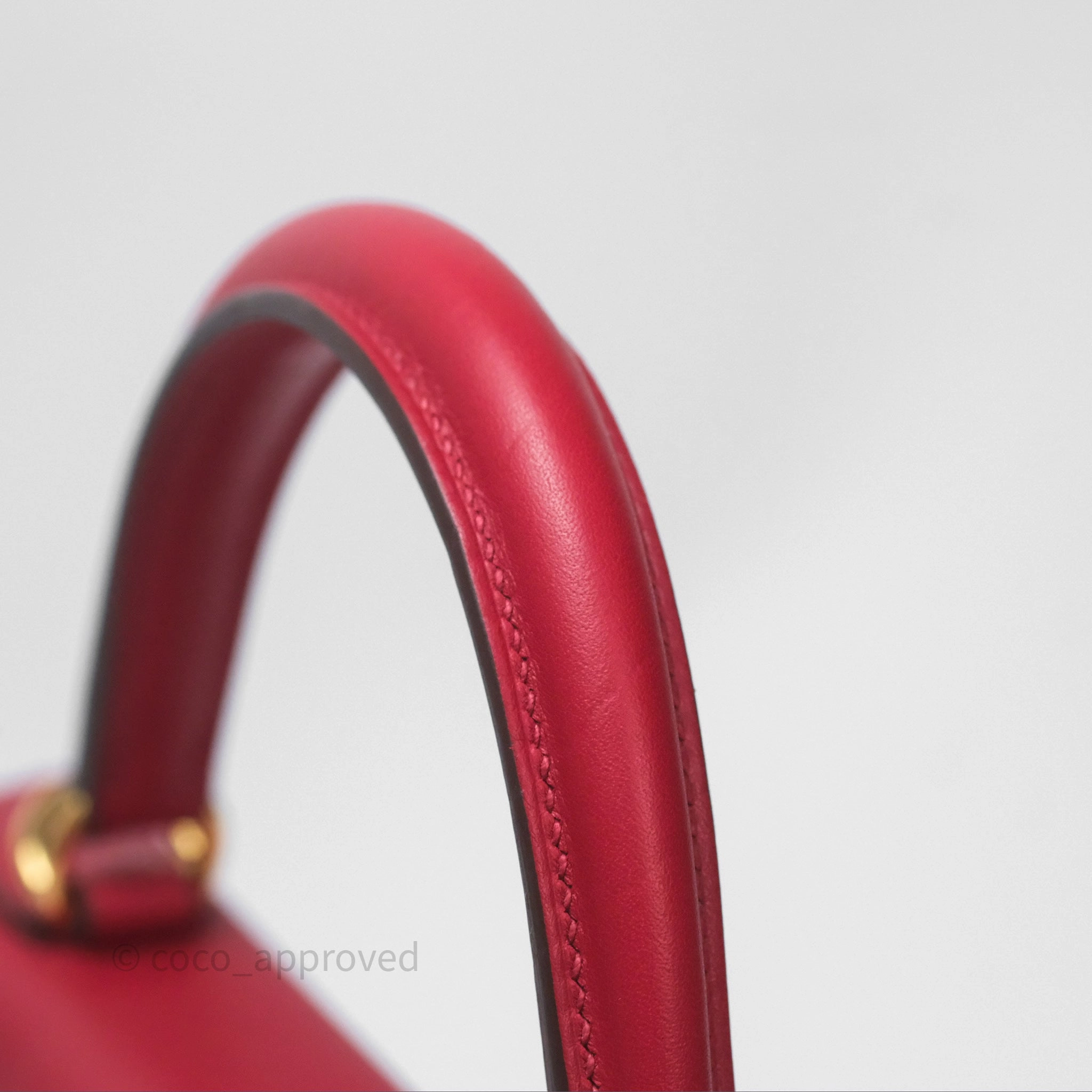 Herms Kelly II 25 Retourne Swift Rouge Piment 5X Gold Hardware