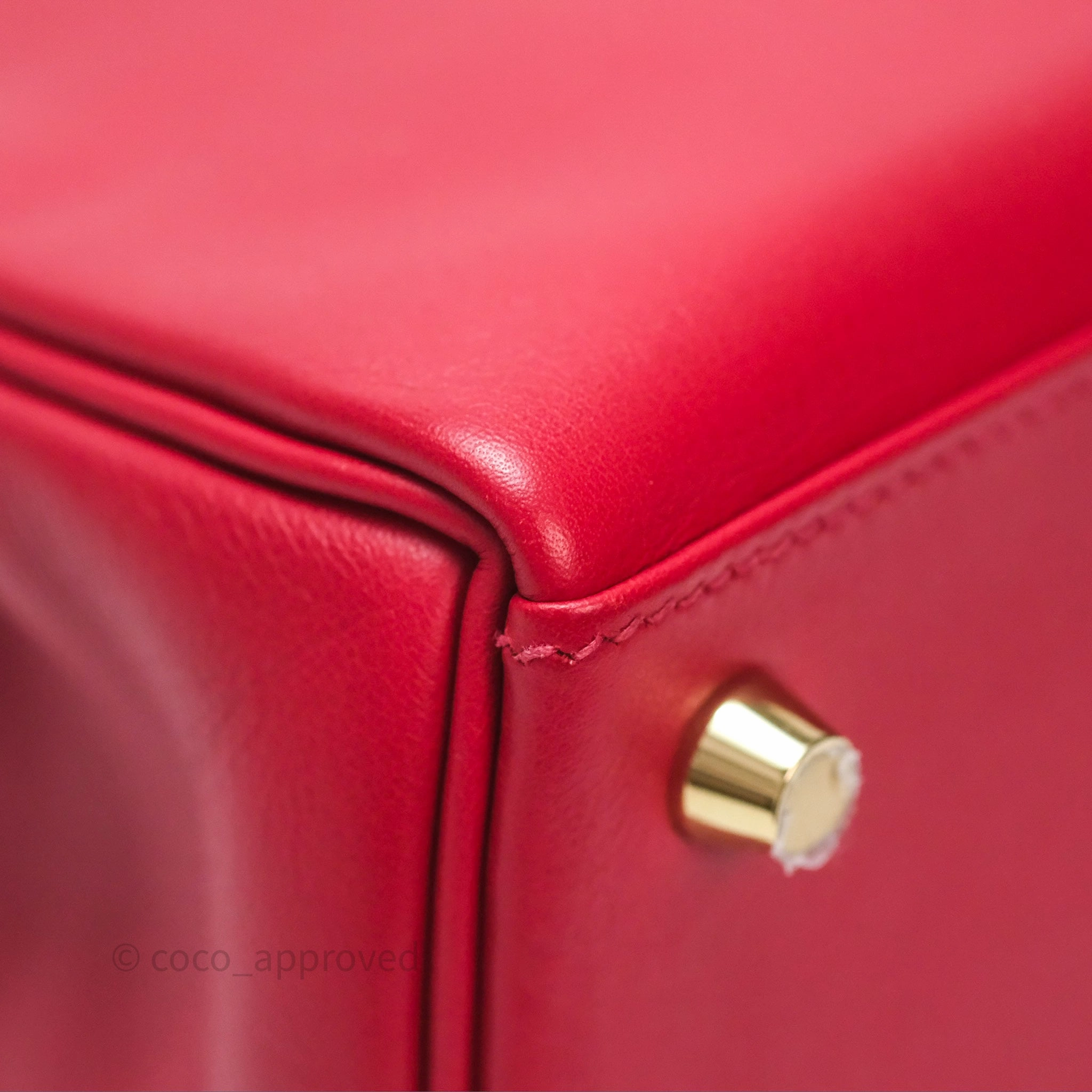 Herms Kelly II 25 Retourne Swift Rouge Piment 5X Gold Hardware