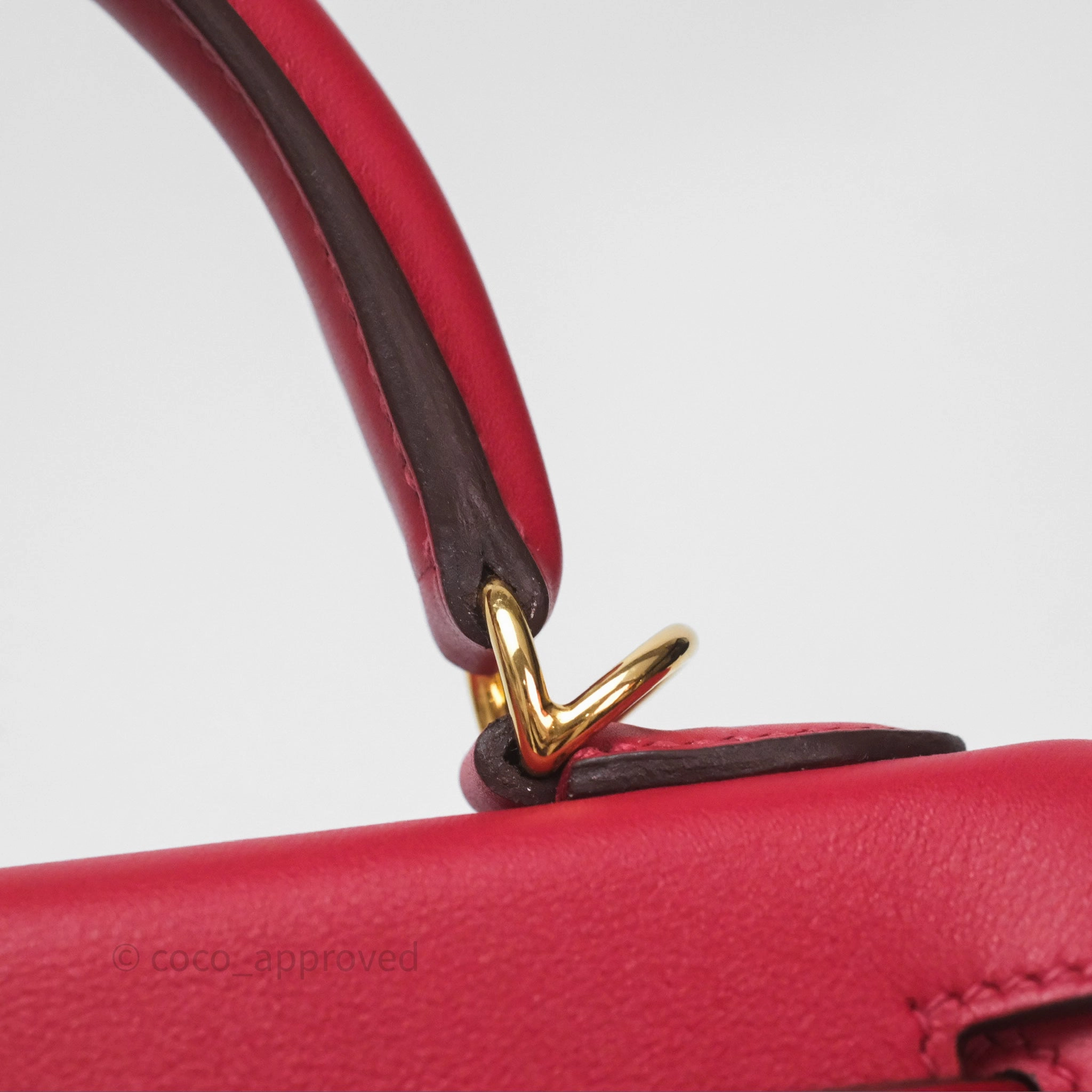 Herms Kelly II 25 Retourne Swift Rouge Piment 5X Gold Hardware