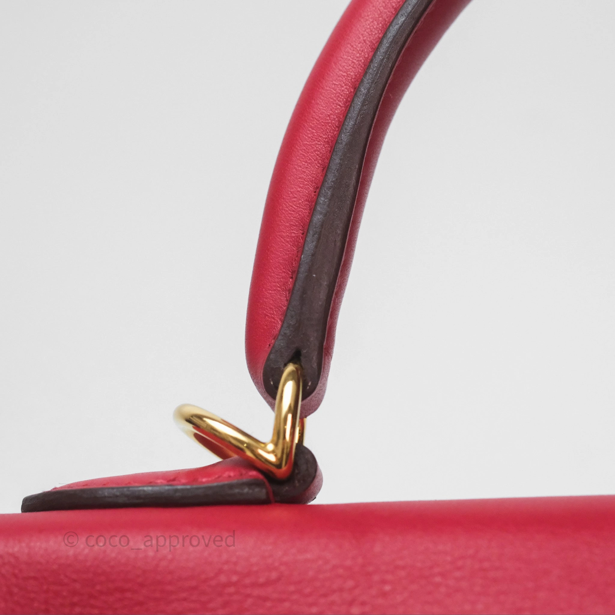 Herms Kelly II 25 Retourne Swift Rouge Piment 5X Gold Hardware