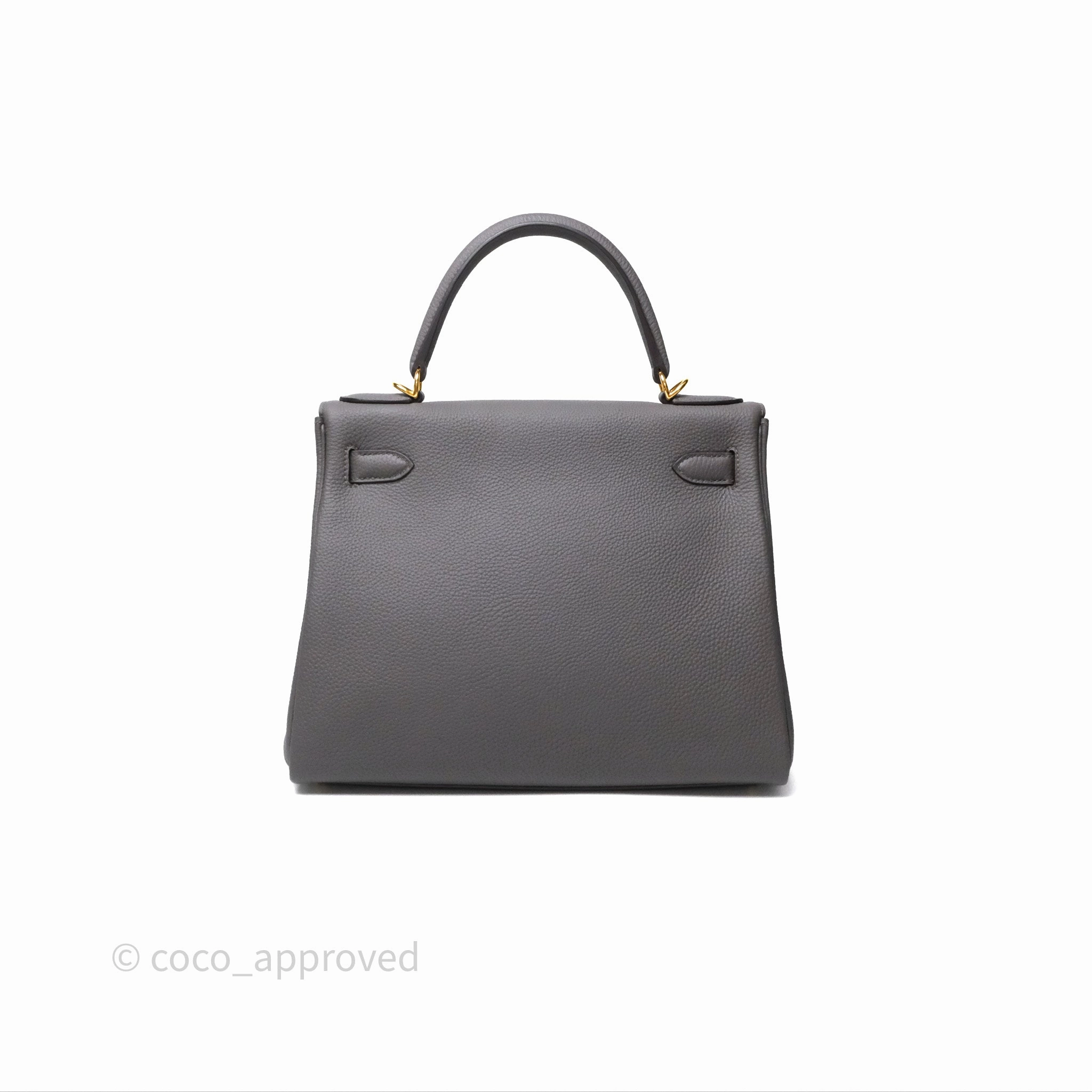 Herms Kelly II 28 Retourne Etain 8F Togo Gold Hardware
