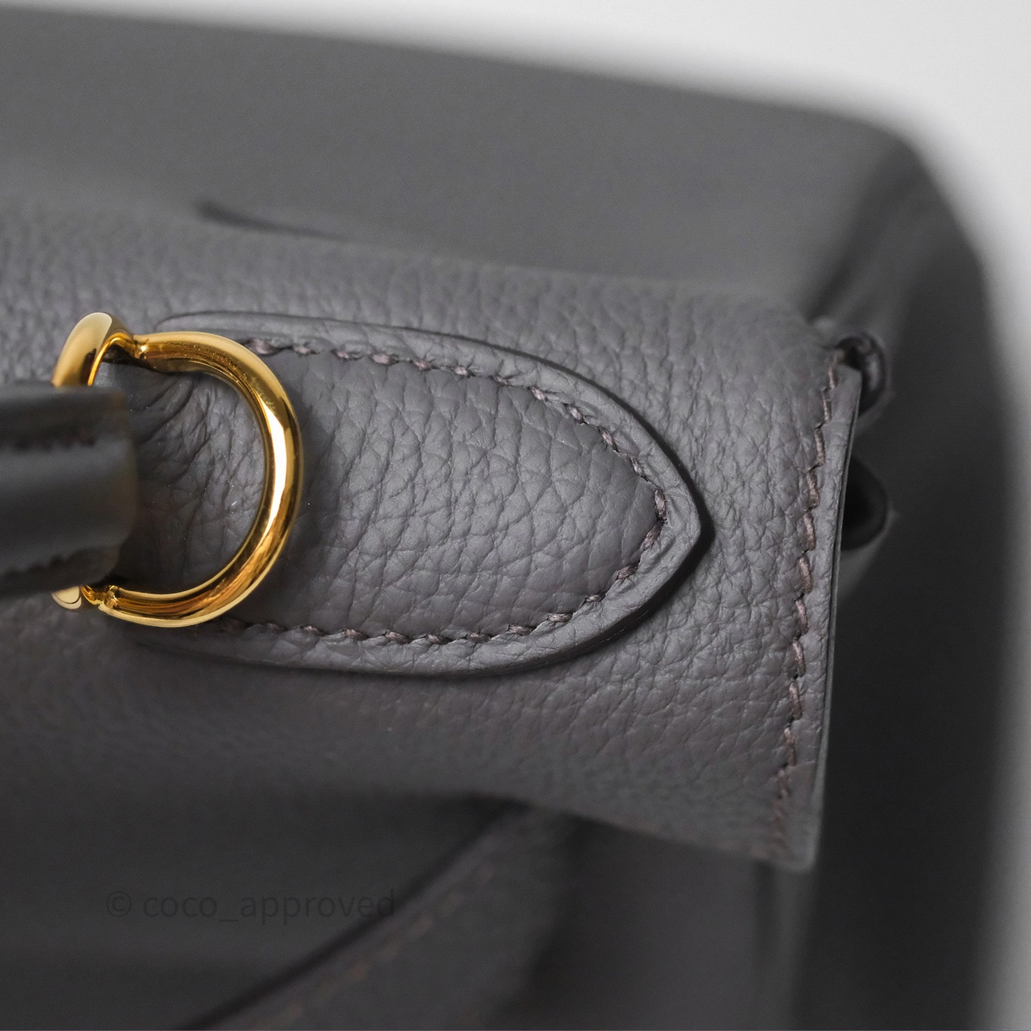 Herms Kelly II 28 Retourne Etain 8F Togo Gold Hardware