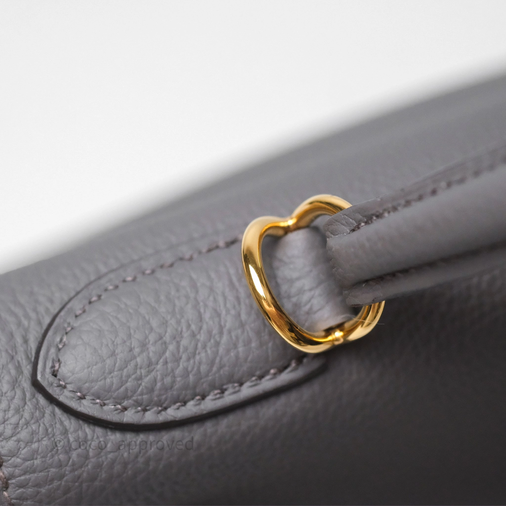 Herms Kelly II 28 Retourne Etain 8F Togo Gold Hardware