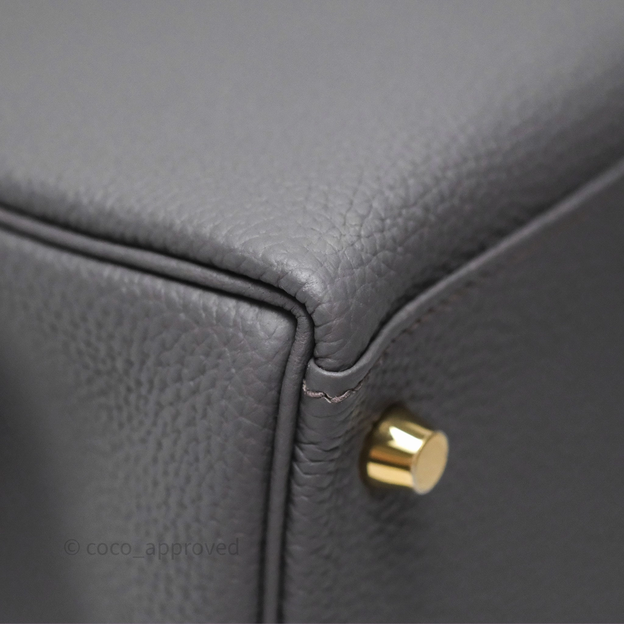 Herms Kelly II 28 Retourne Etain 8F Togo Gold Hardware
