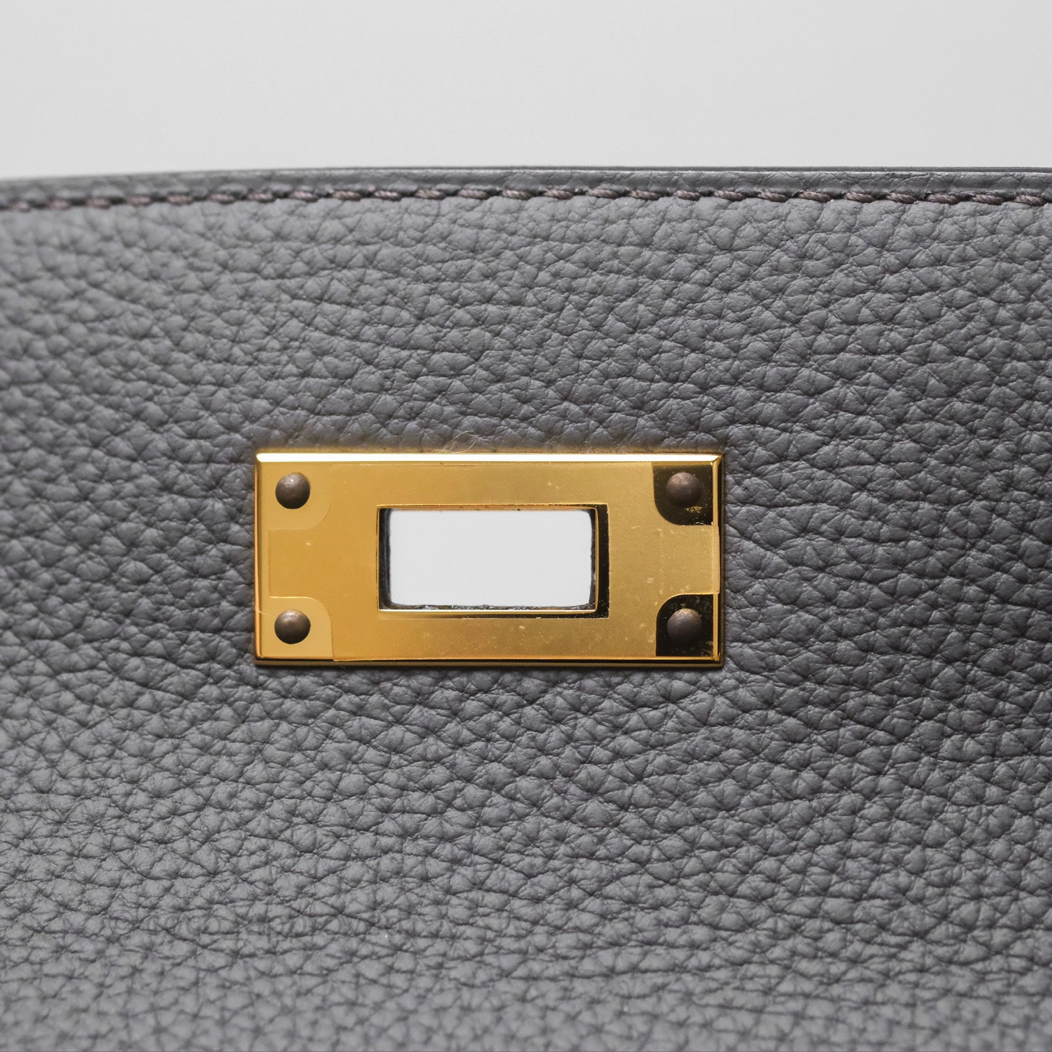 Herms Kelly II 28 Retourne Etain 8F Togo Gold Hardware