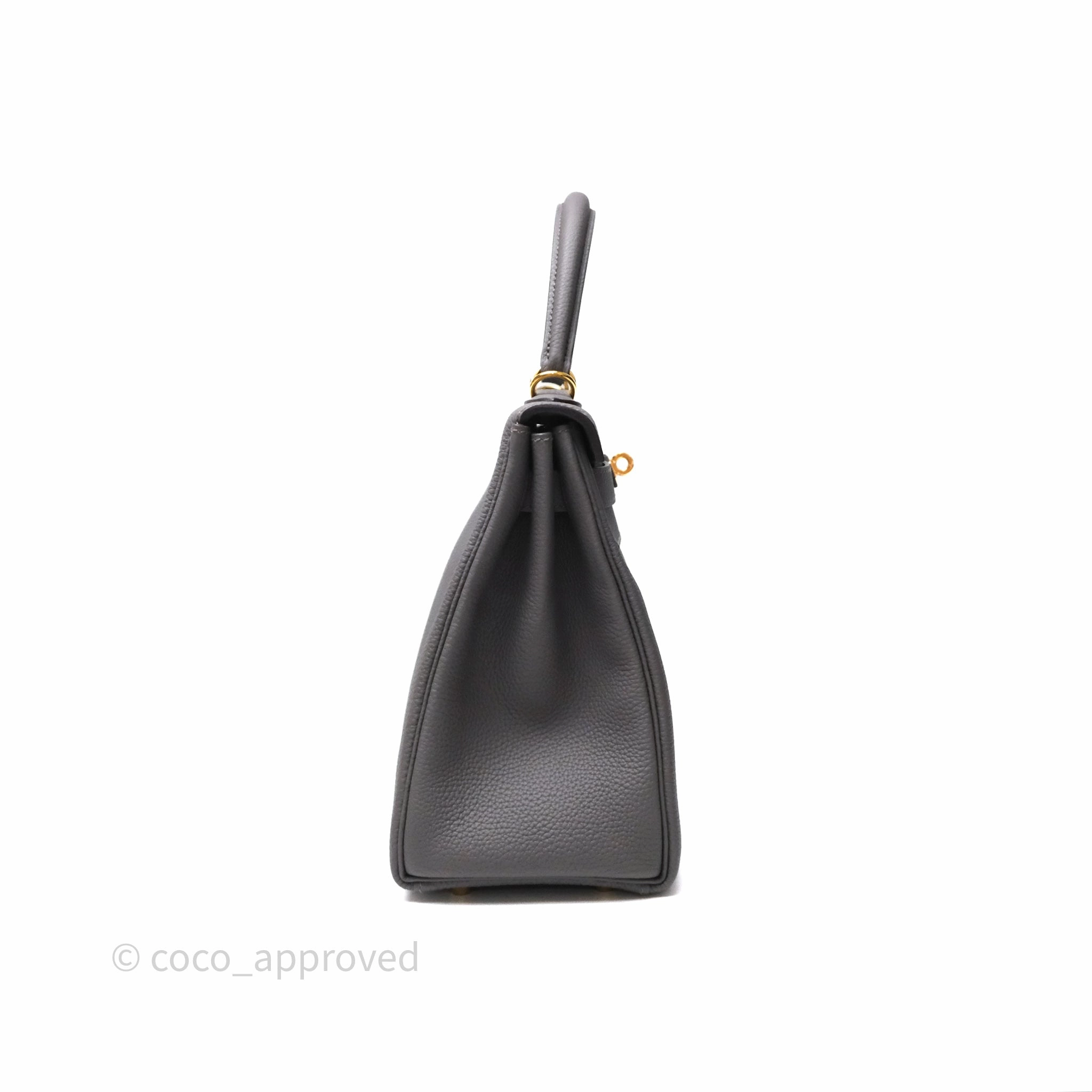 Herms Kelly II 28 Retourne Etain 8F Togo Gold Hardware