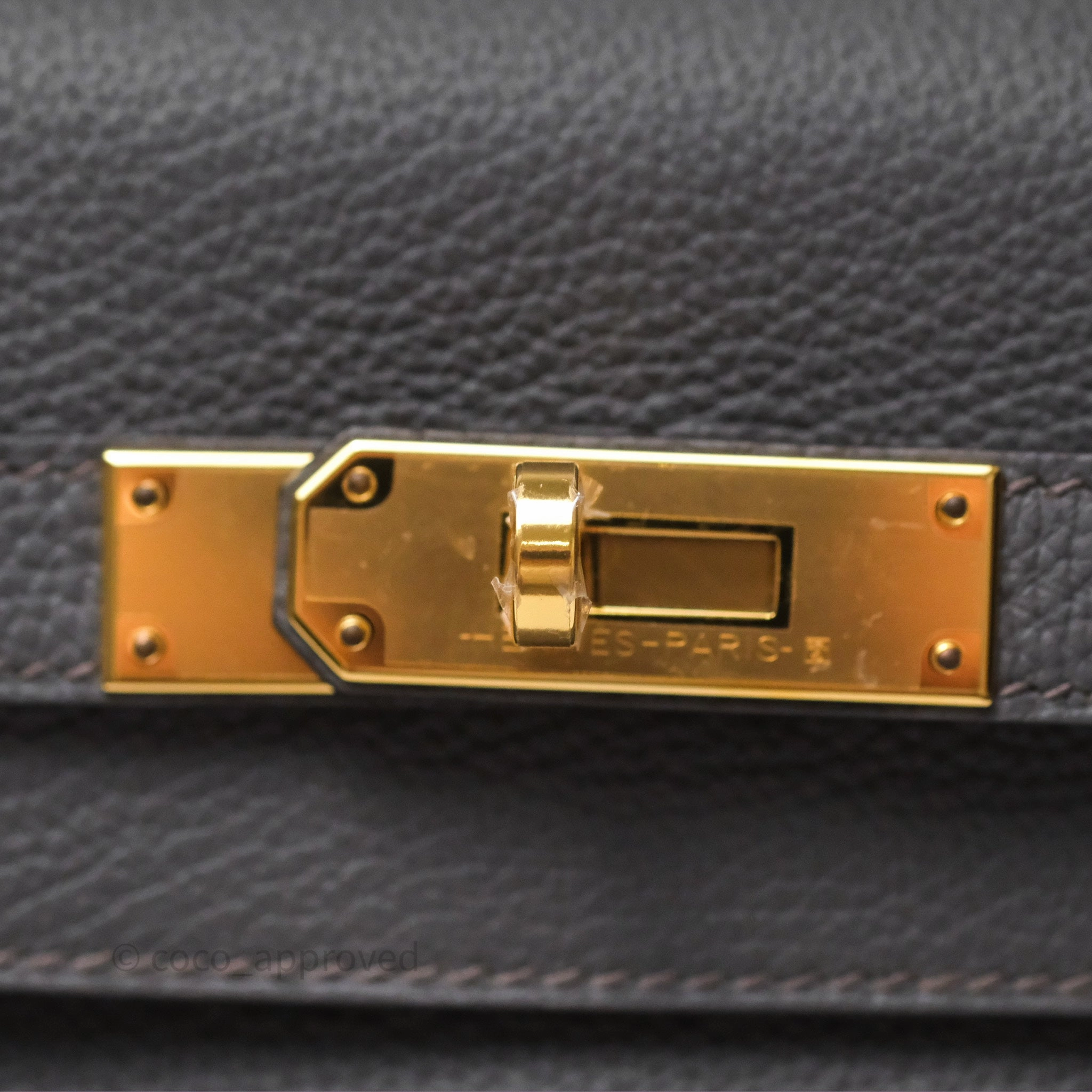 Herms Kelly II 28 Retourne Etain 8F Togo Gold Hardware