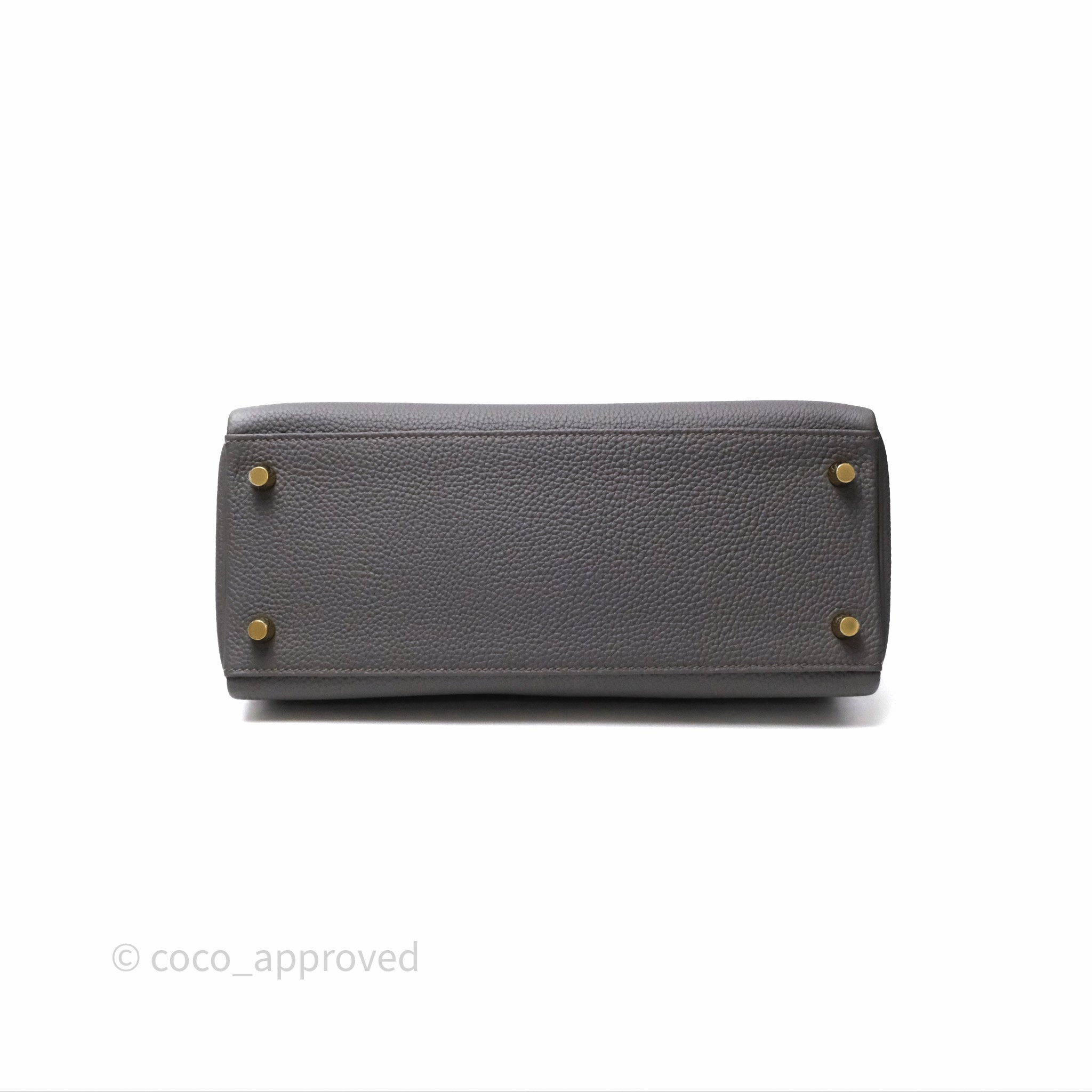 Herms Kelly II 28 Retourne Etain 8F Togo Gold Hardware