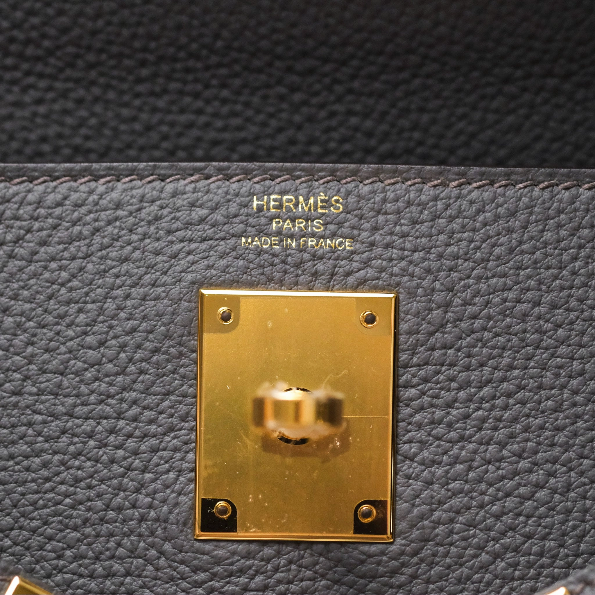 Herms Kelly II 28 Retourne Etain 8F Togo Gold Hardware