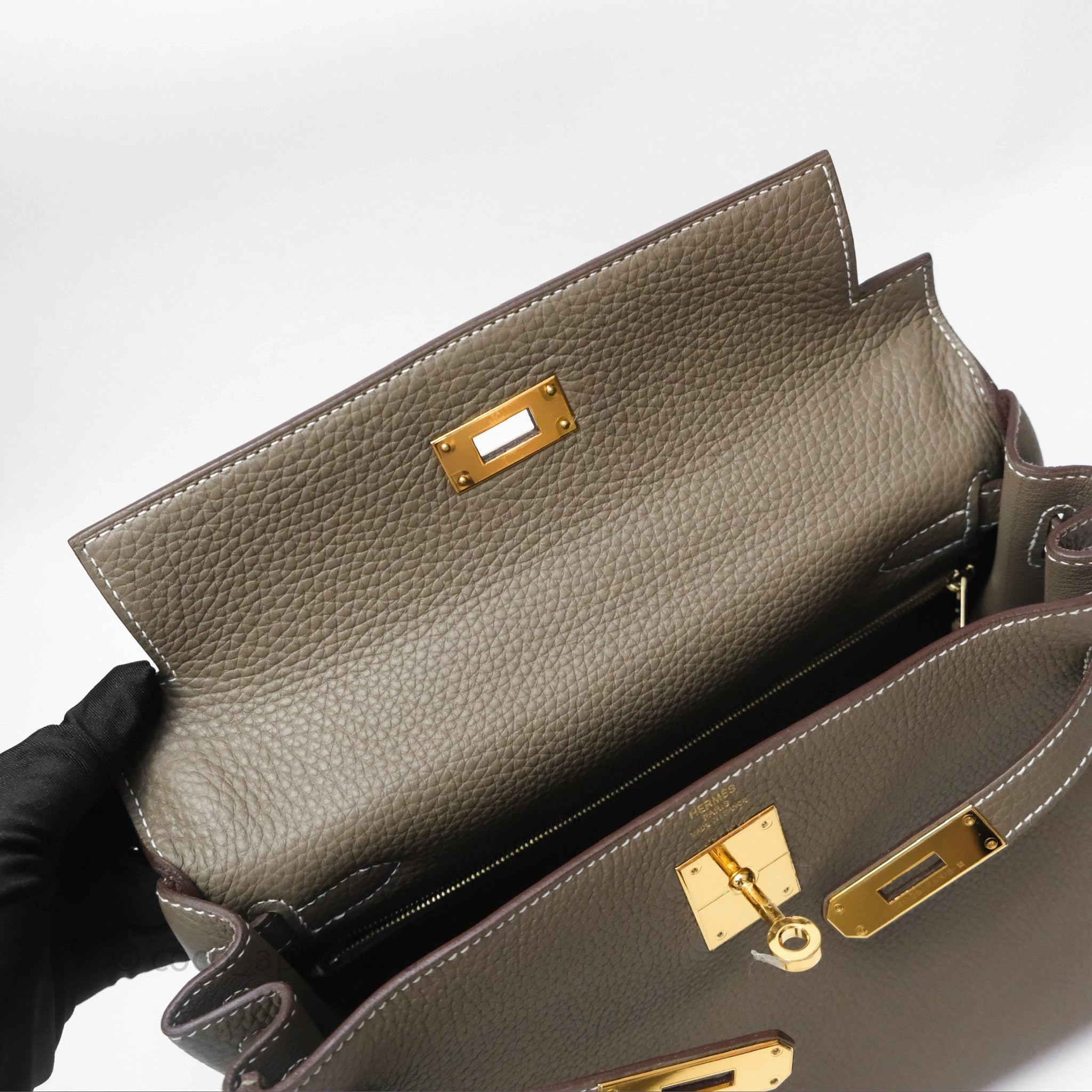 Herms Kelly II 28 Retourne Etoupe 18 Clemence Gold Hardware
