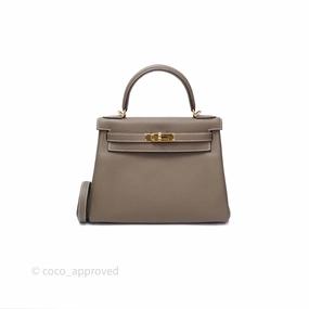 Herms Kelly II 28 Retourne Etoupe 18 Clemence Gold Hardware