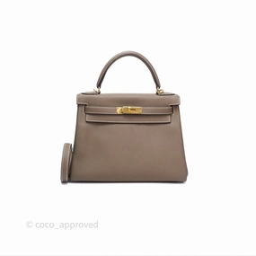 Herms Kelly II 28 Retourne Etoupe 18 Togo Gold Hardware