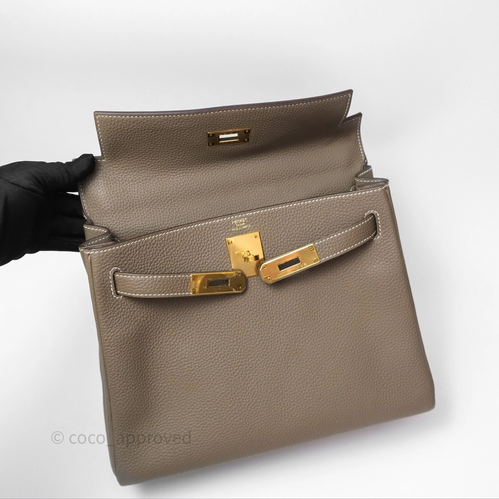 Herms Kelly II 28 Retourne Etoupe 18 Togo Gold Hardware