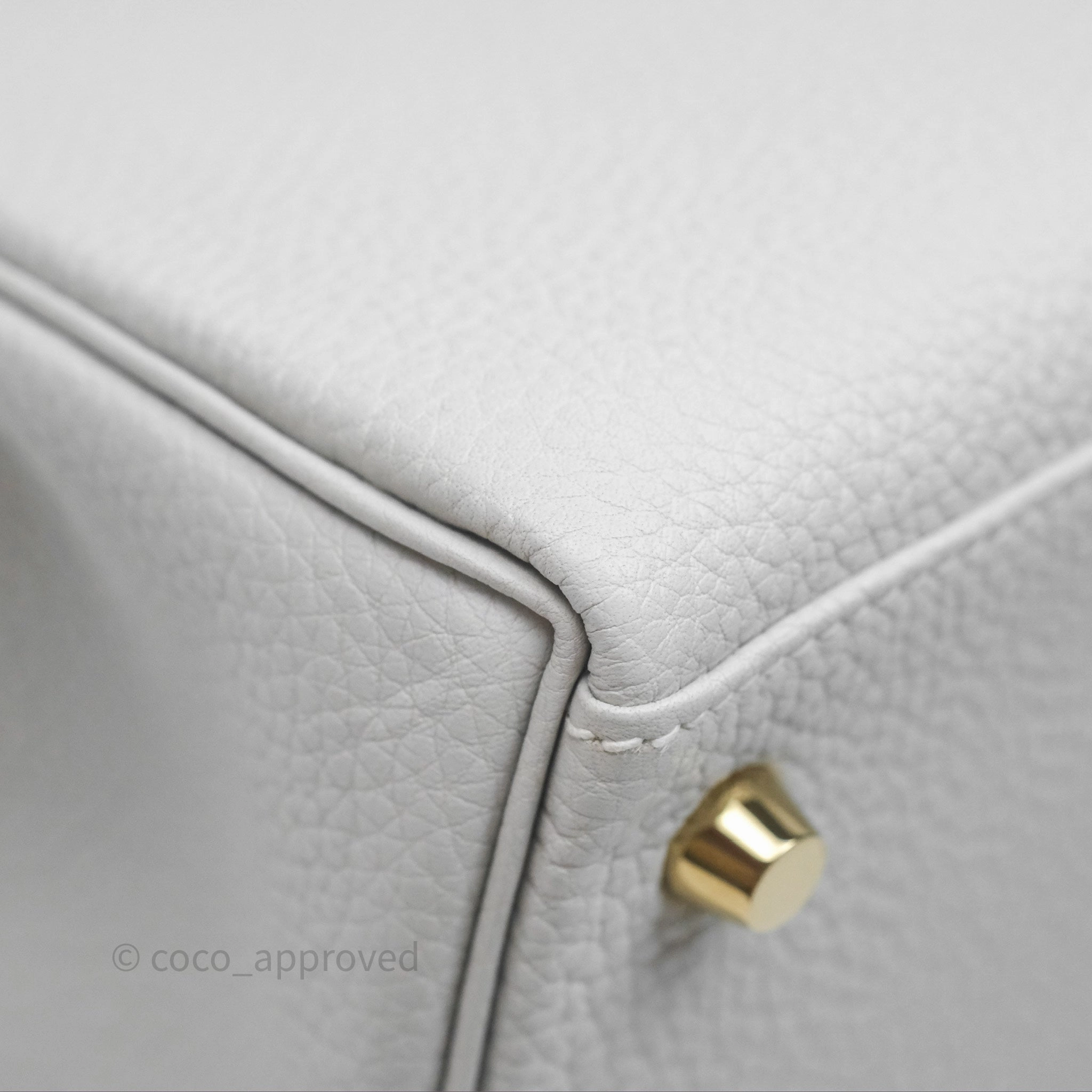 Herms Kelly II 28 Retourne Gris Pale M4 Togo Gold Hardware