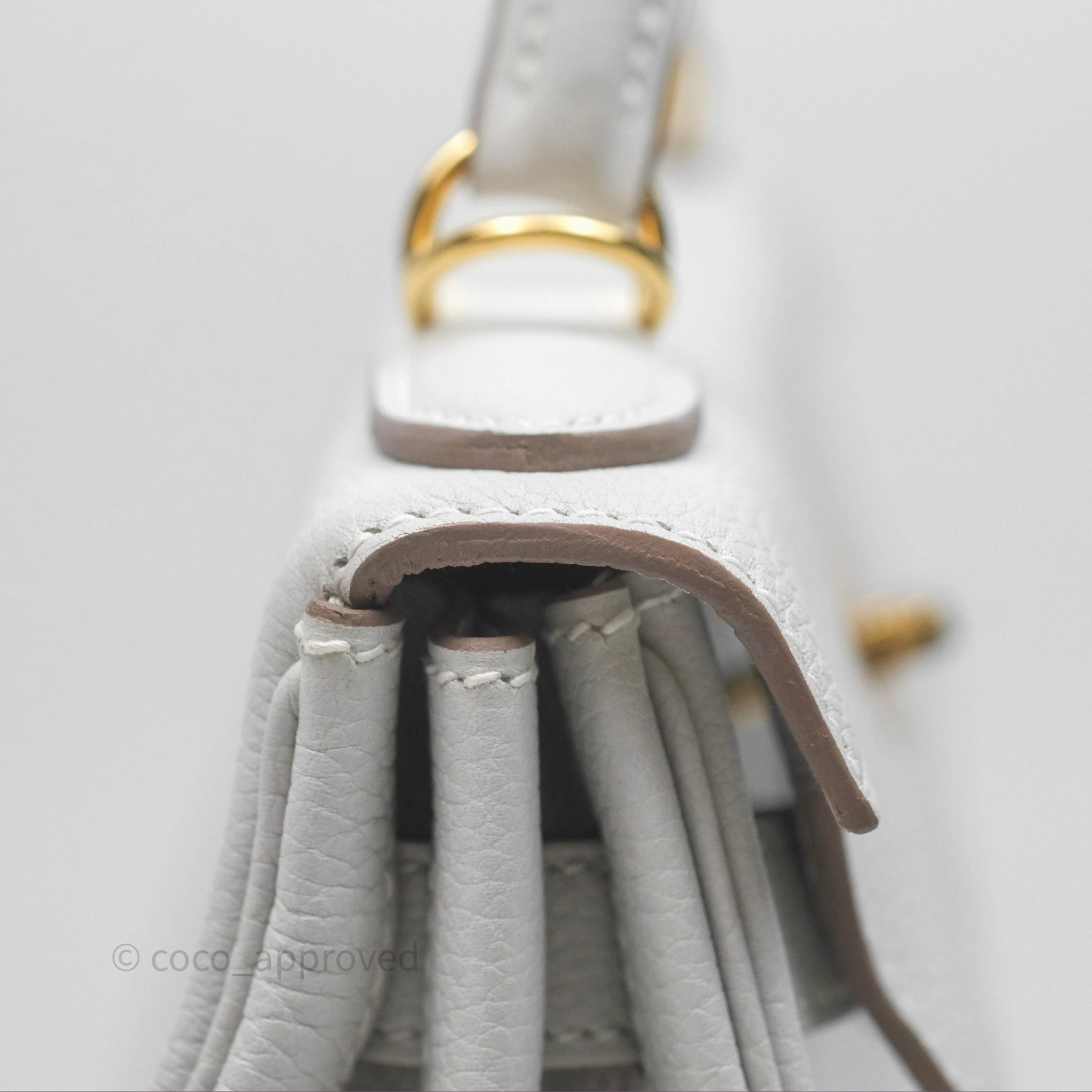 Herms Kelly II 28 Retourne Gris Pale M4 Togo Gold Hardware
