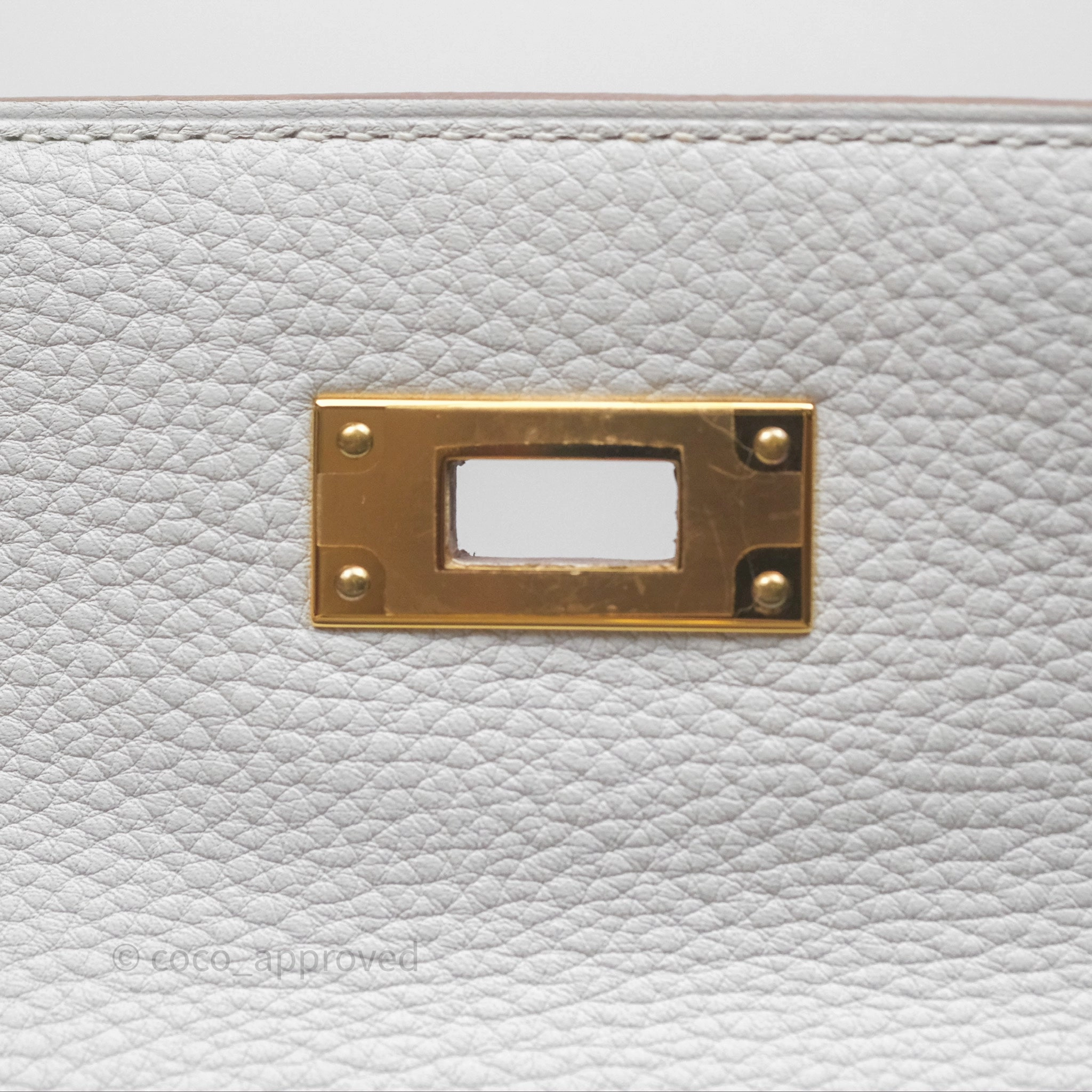 Herms Kelly II 28 Retourne Gris Pale M4 Togo Gold Hardware