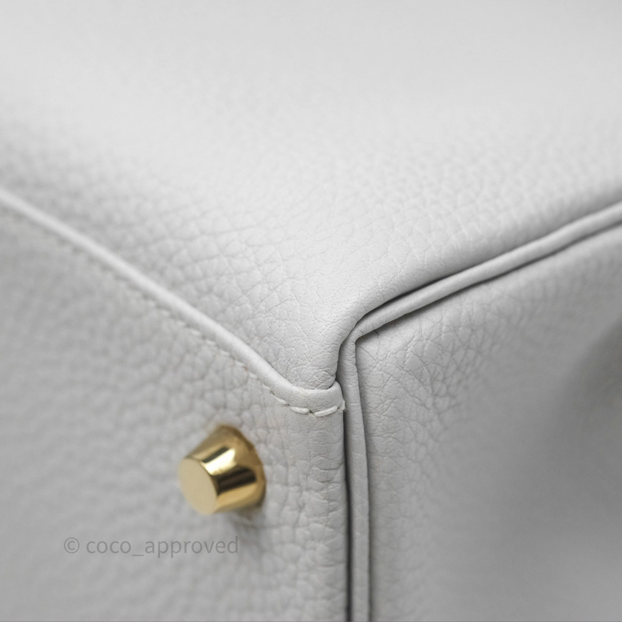 Herms Kelly II 28 Retourne Gris Pale M4 Togo Gold Hardware