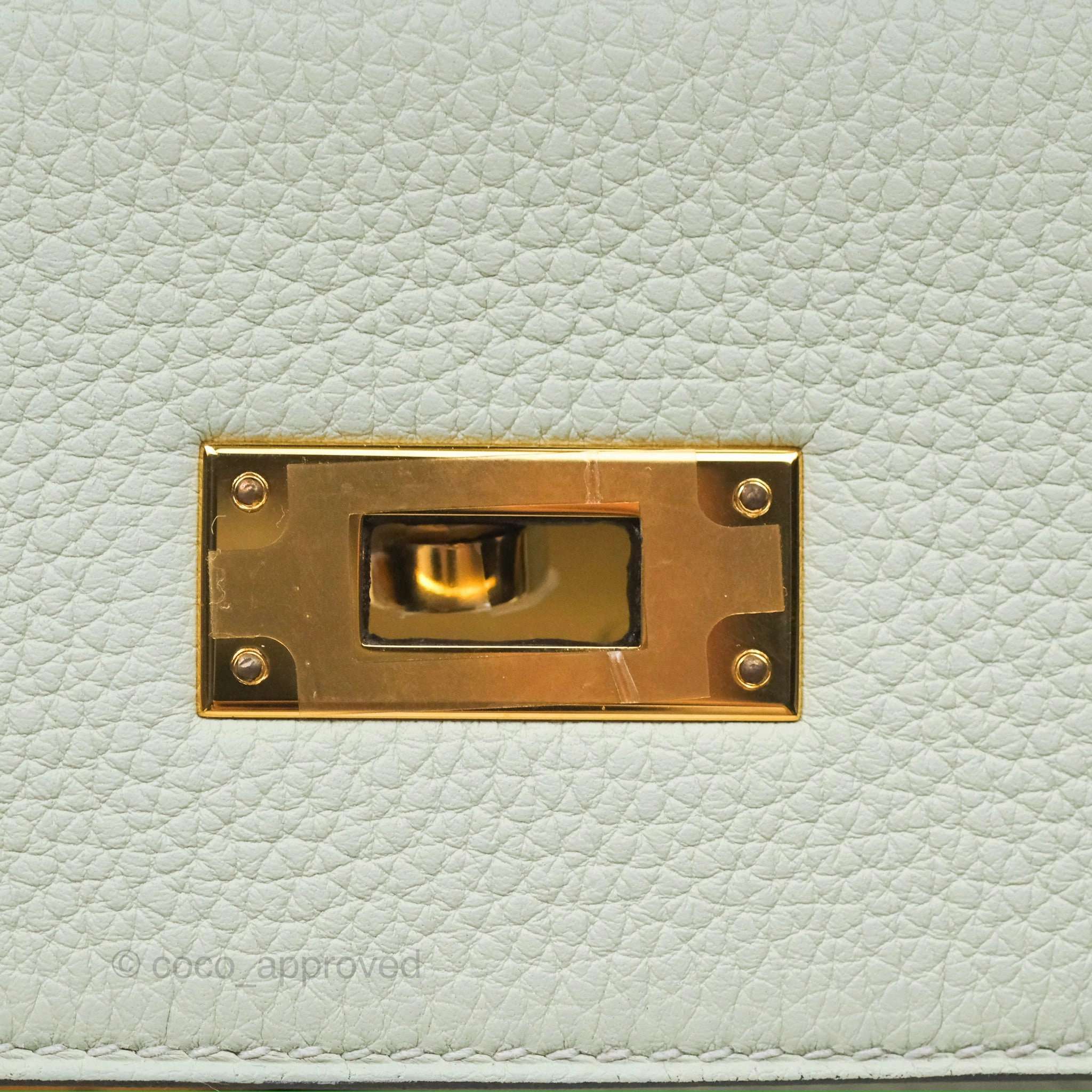 Herms Kelly II 28 Retourne Togo Gris Neve Gold Hardware