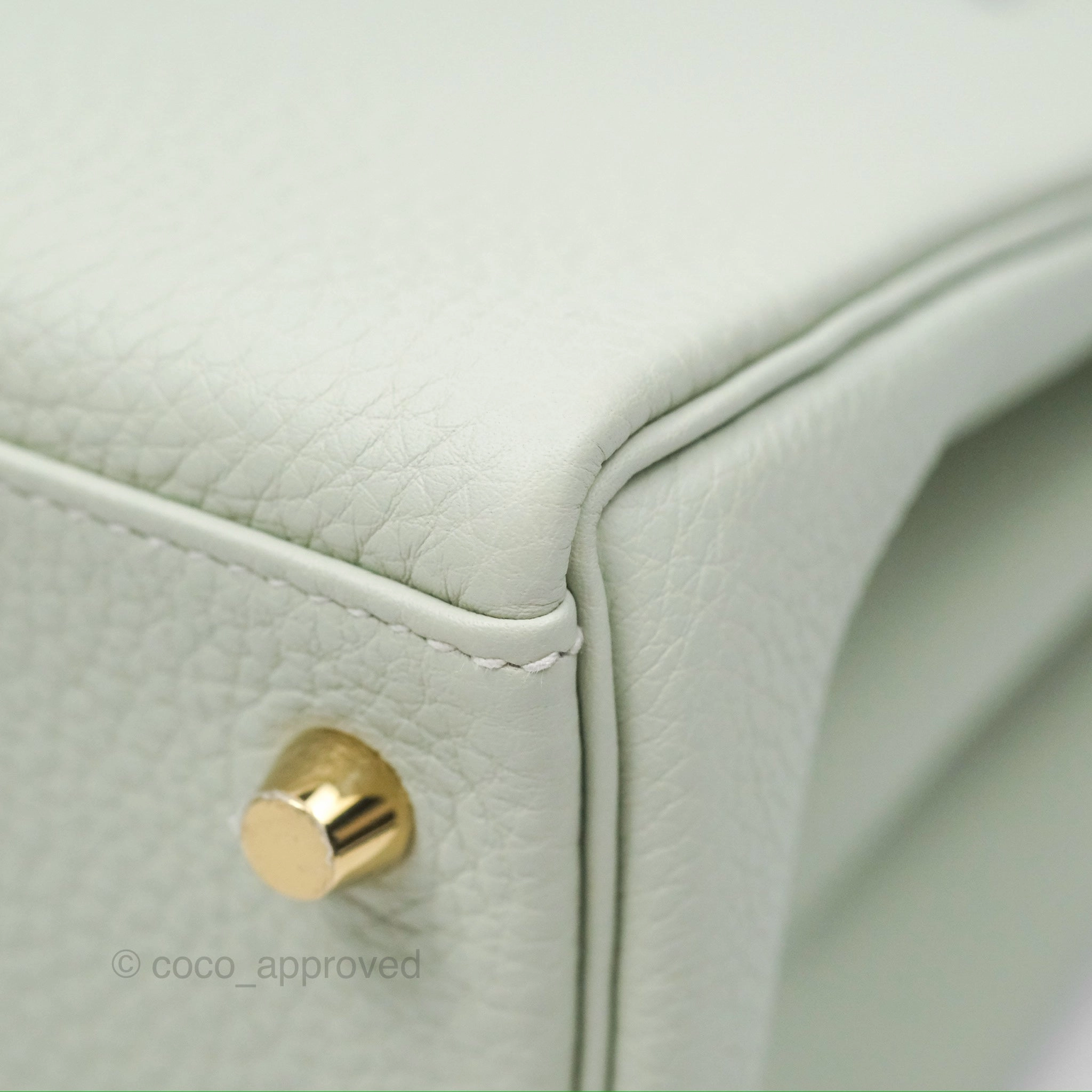 Herms Kelly II 28 Retourne Togo Gris Neve Gold Hardware