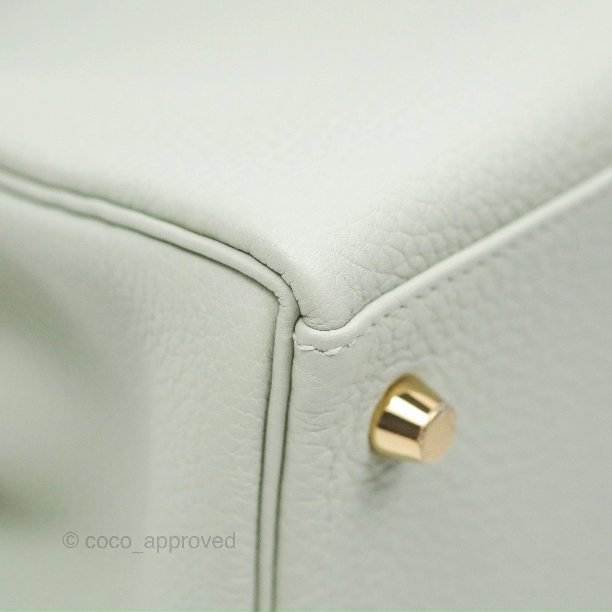 Herms Kelly II 28 Retourne Togo Gris Neve Gold Hardware