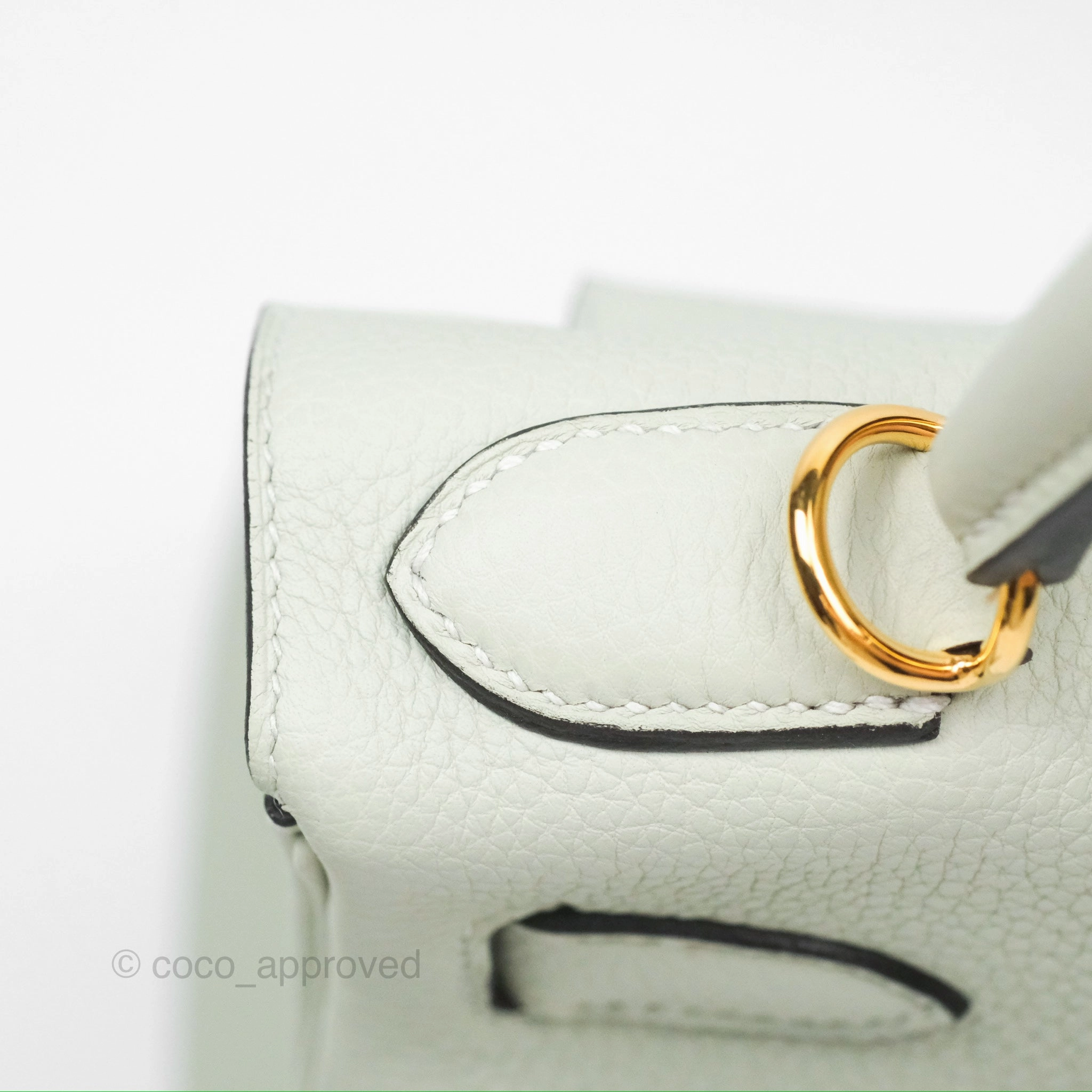 Herms Kelly II 28 Retourne Togo Gris Neve Gold Hardware