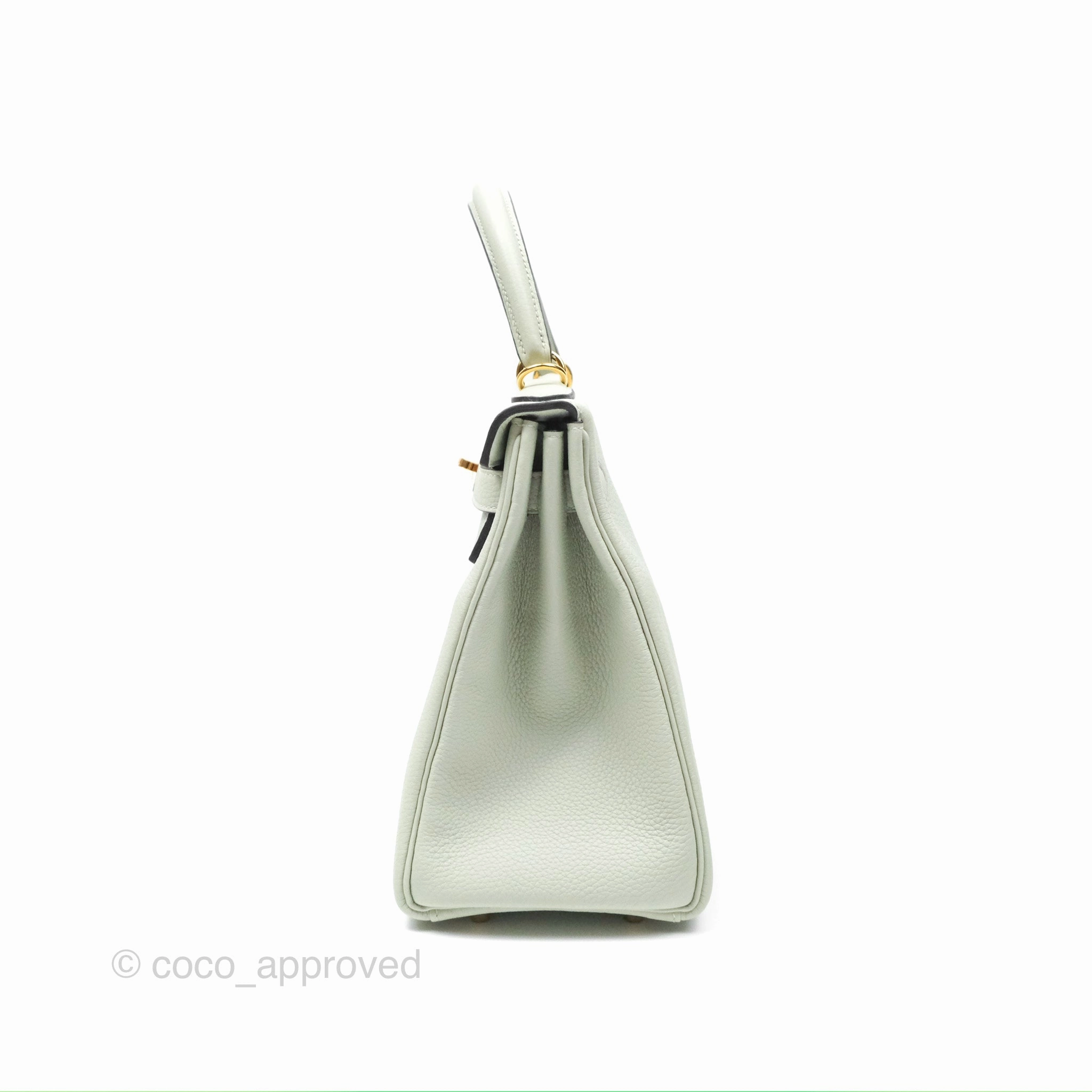 Herms Kelly II 28 Retourne Togo Gris Neve Gold Hardware