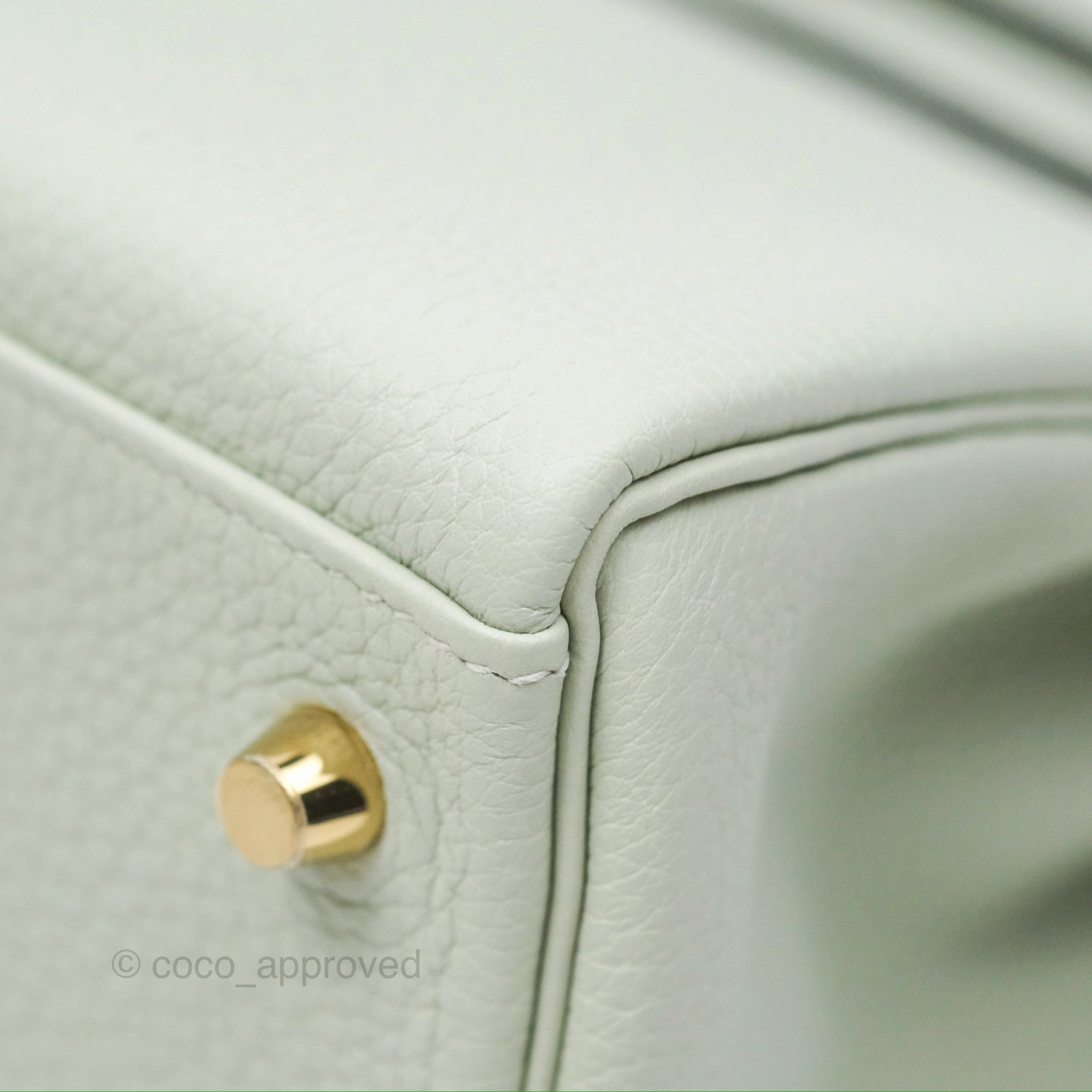 Herms Kelly II 28 Retourne Togo Gris Neve Gold Hardware