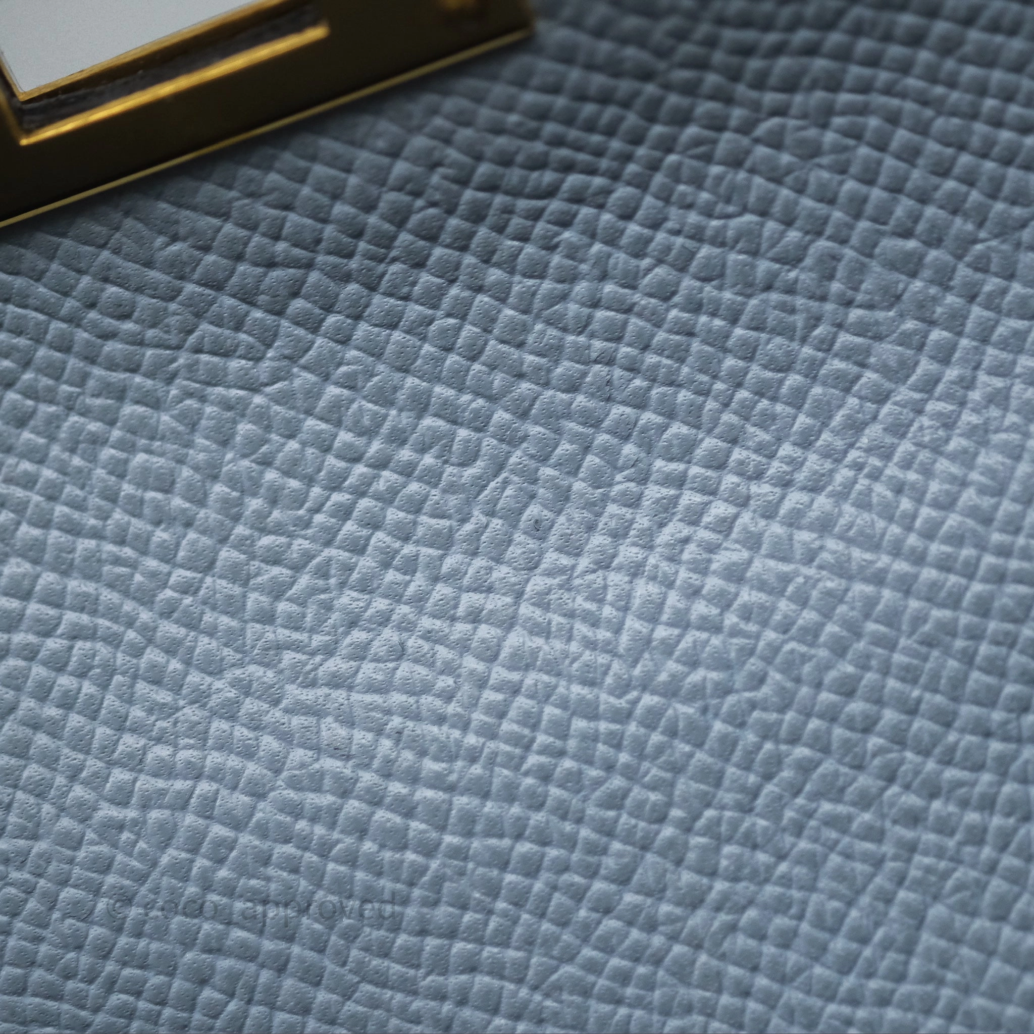 Herms Kelly II 28 Sellier Bleu Lin J7 Epsom Gold Hardware