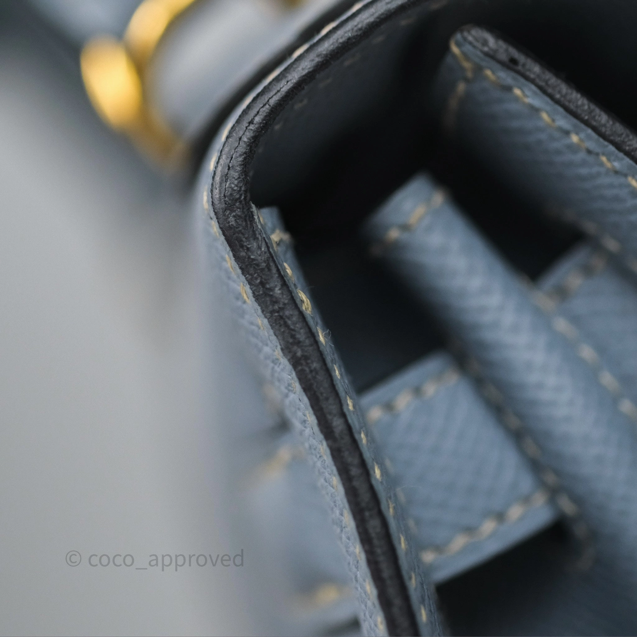 Herms Kelly II 28 Sellier Bleu Lin J7 Epsom Gold Hardware