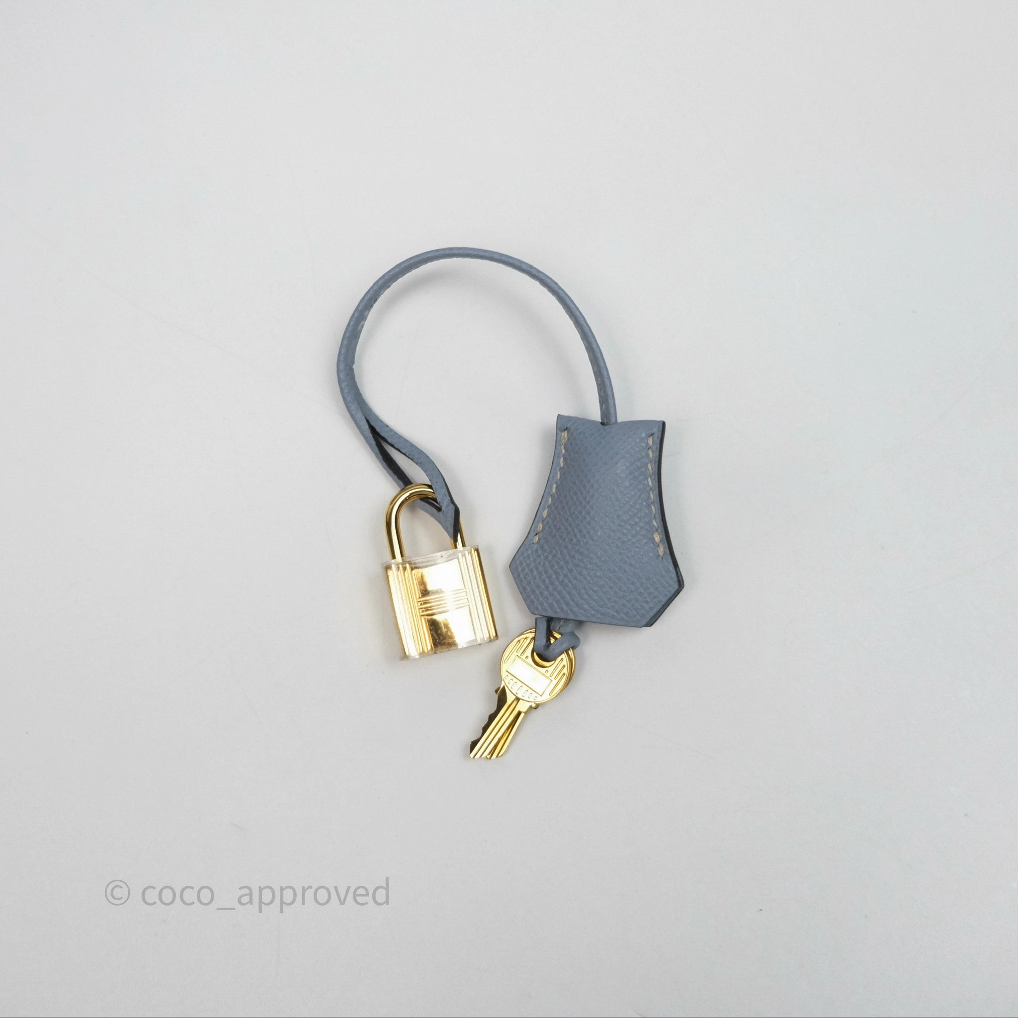 Herms Kelly II 28 Sellier Bleu Lin J7 Epsom Gold Hardware
