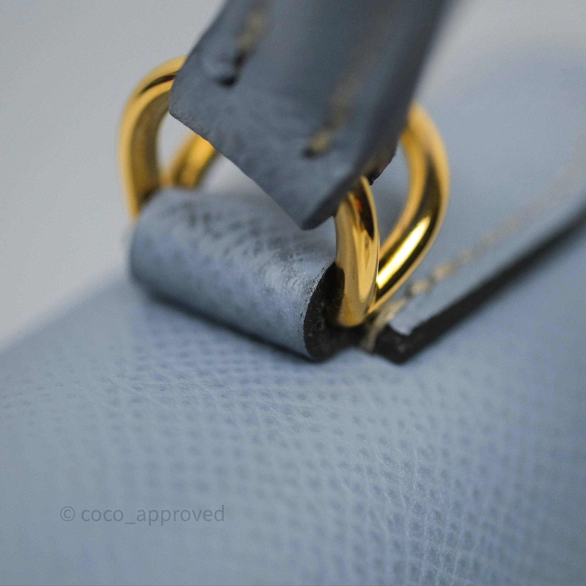 Herms Kelly II 28 Sellier Bleu Lin J7 Epsom Gold Hardware