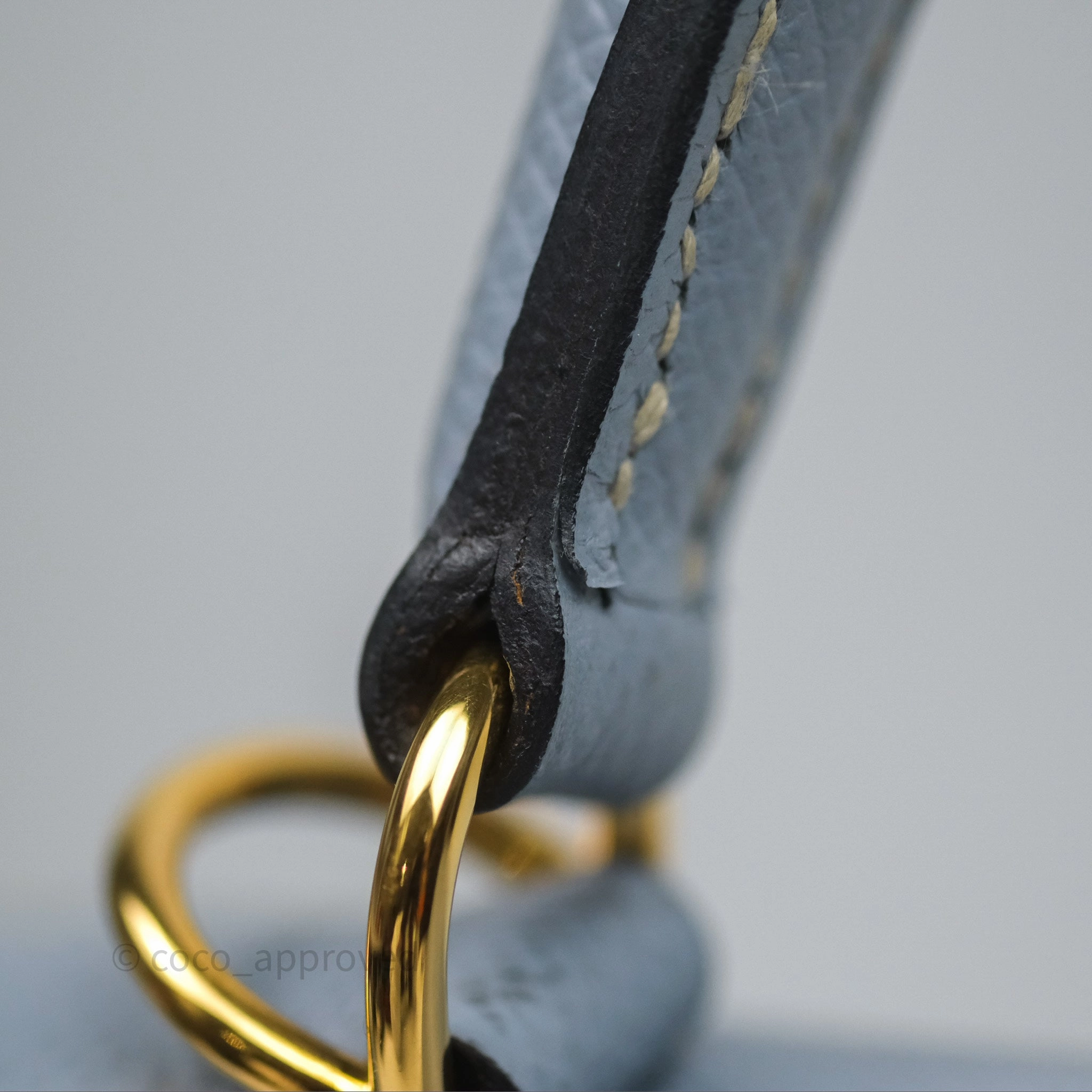 Herms Kelly II 28 Sellier Bleu Lin J7 Epsom Gold Hardware