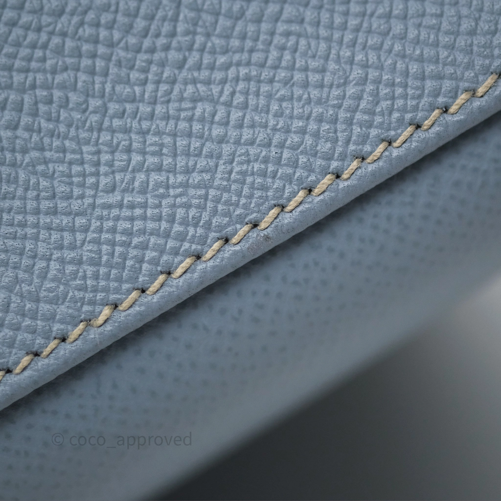 Herms Kelly II 28 Sellier Bleu Lin J7 Epsom Gold Hardware