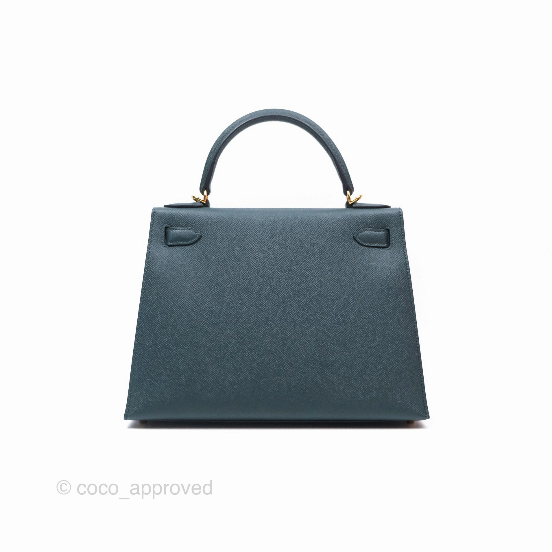 Herms Kelly II 28 Sellier Vert Cypress 6O Veau Epsom Gold Hardware