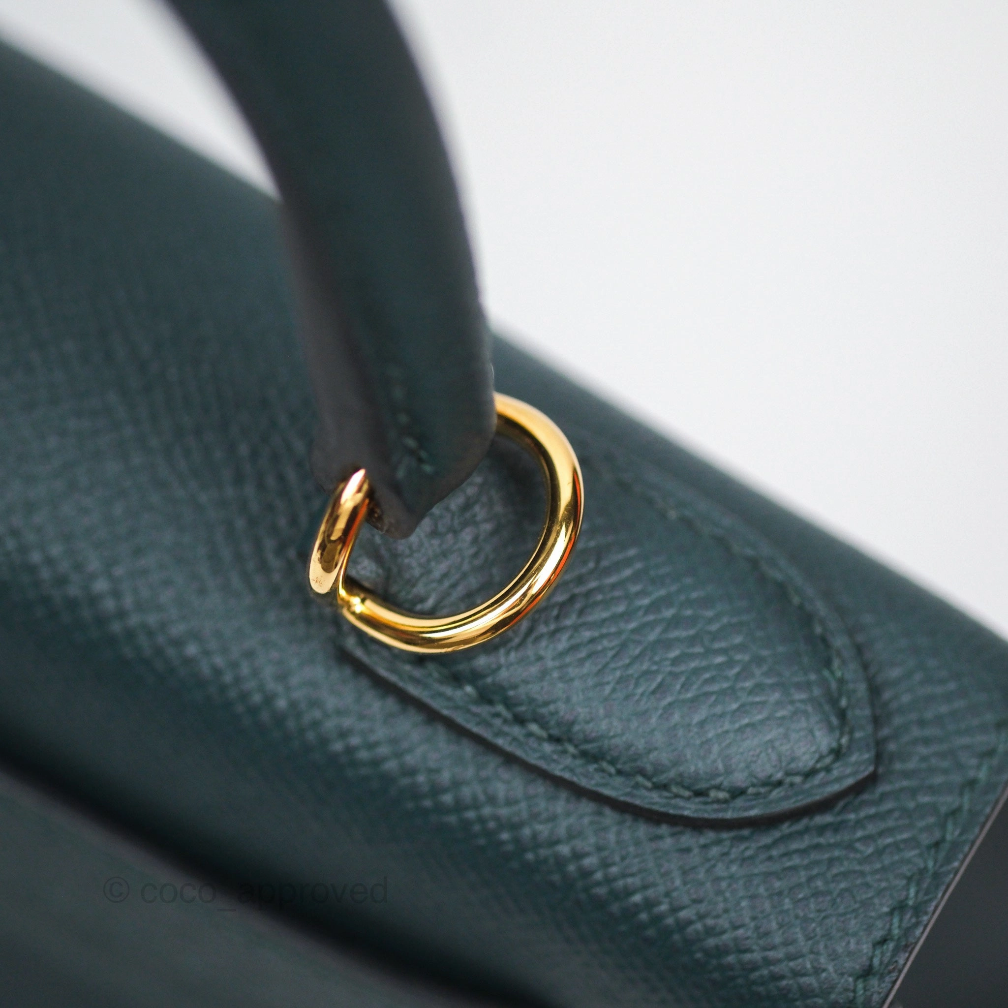 Herms Kelly II 28 Sellier Vert Cypress 6O Veau Epsom Gold Hardware