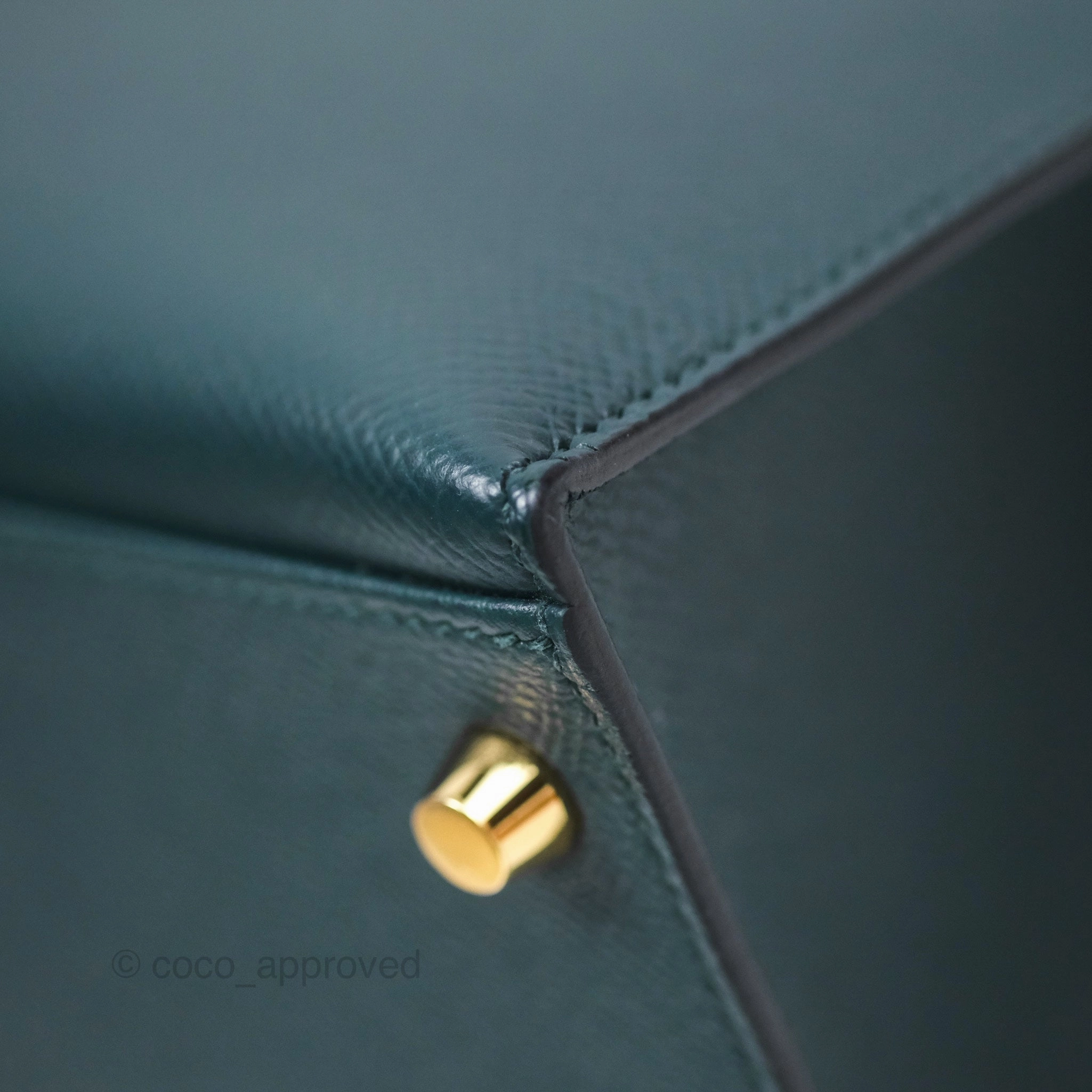 Herms Kelly II 28 Sellier Vert Cypress 6O Veau Epsom Gold Hardware