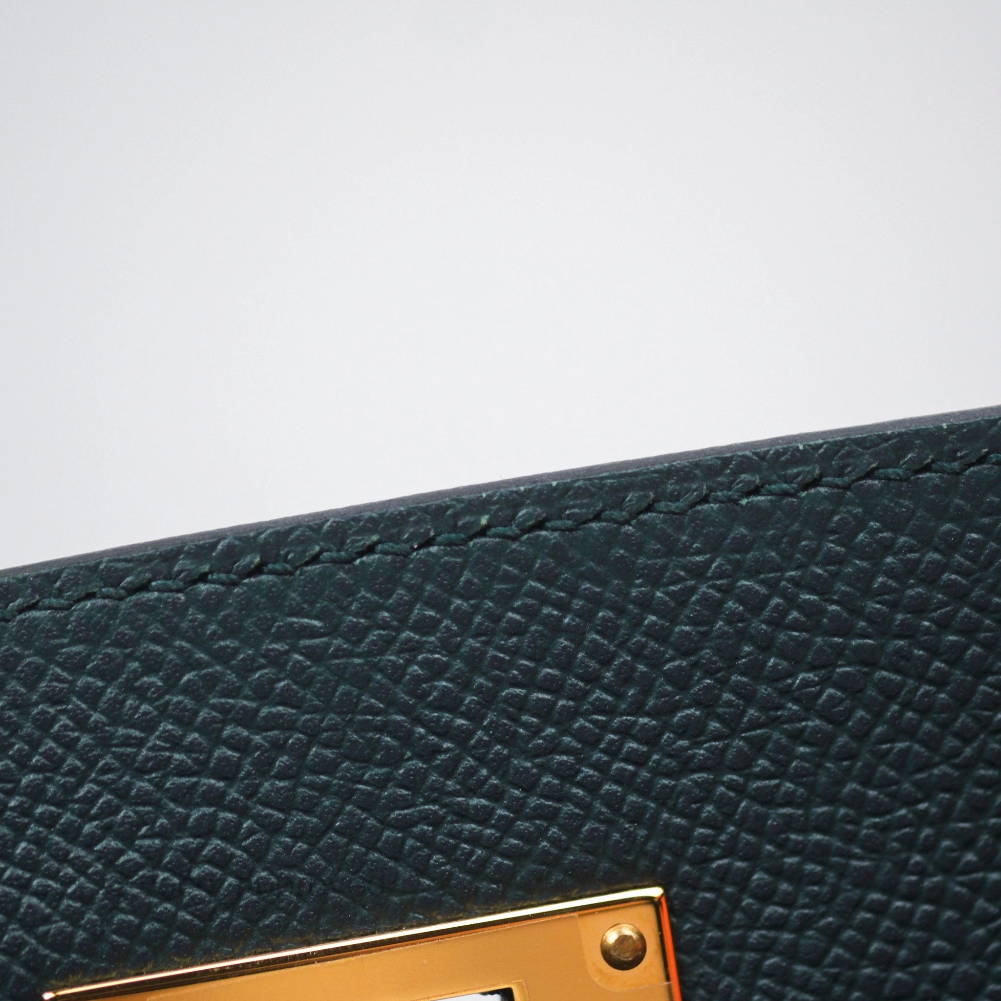 Herms Kelly II 28 Sellier Vert Cypress 6O Veau Epsom Gold Hardware