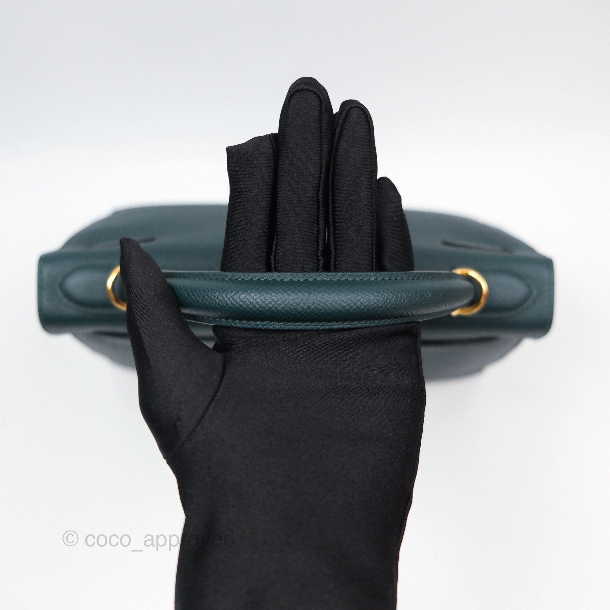 Herms Kelly II 28 Sellier Vert Cypress 6O Veau Epsom Gold Hardware