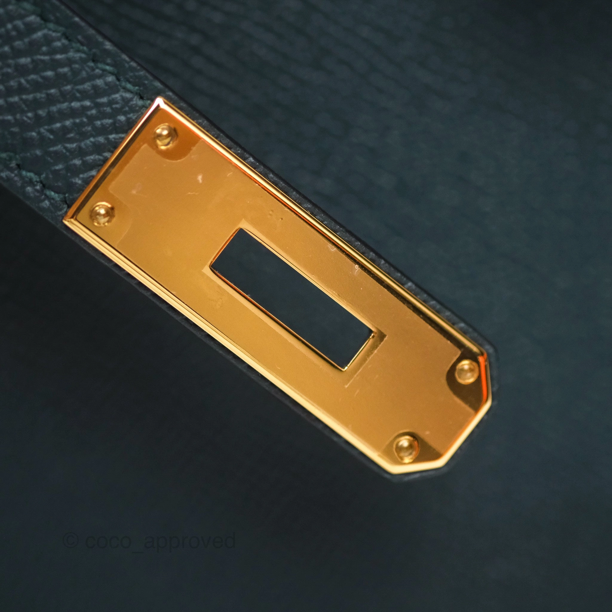Herms Kelly II 28 Sellier Vert Cypress 6O Veau Epsom Gold Hardware