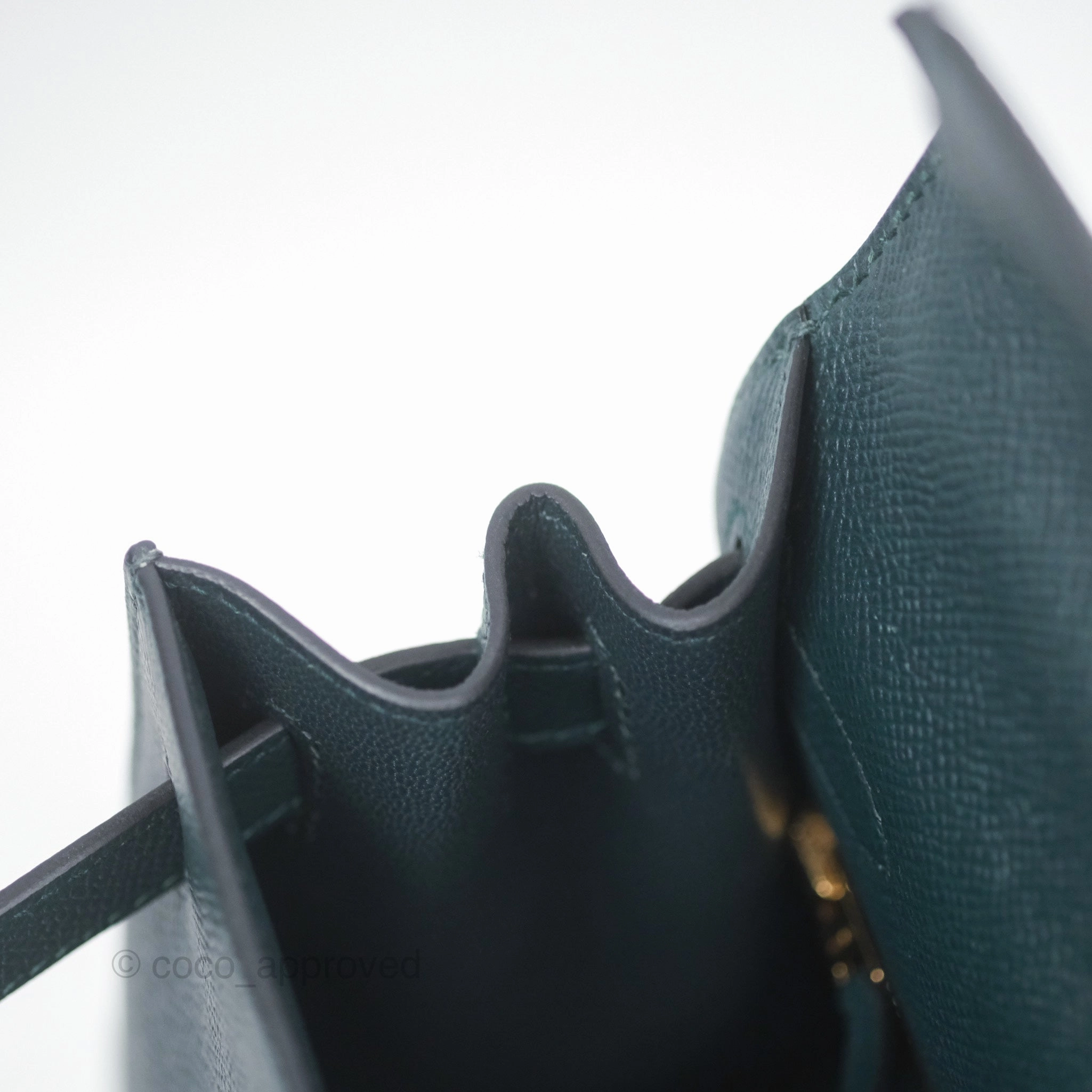 Herms Kelly II 28 Sellier Vert Cypress 6O Veau Epsom Gold Hardware