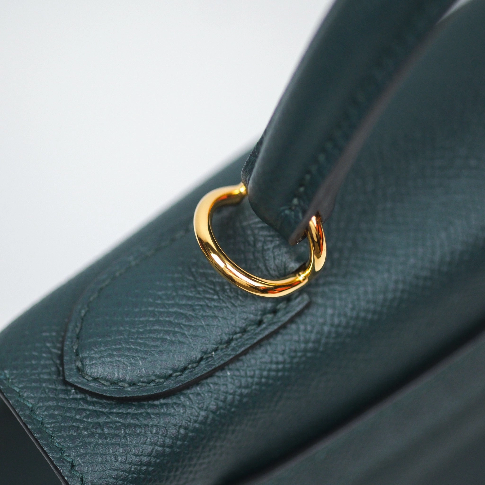 Herms Kelly II 28 Sellier Vert Cypress 6O Veau Epsom Gold Hardware