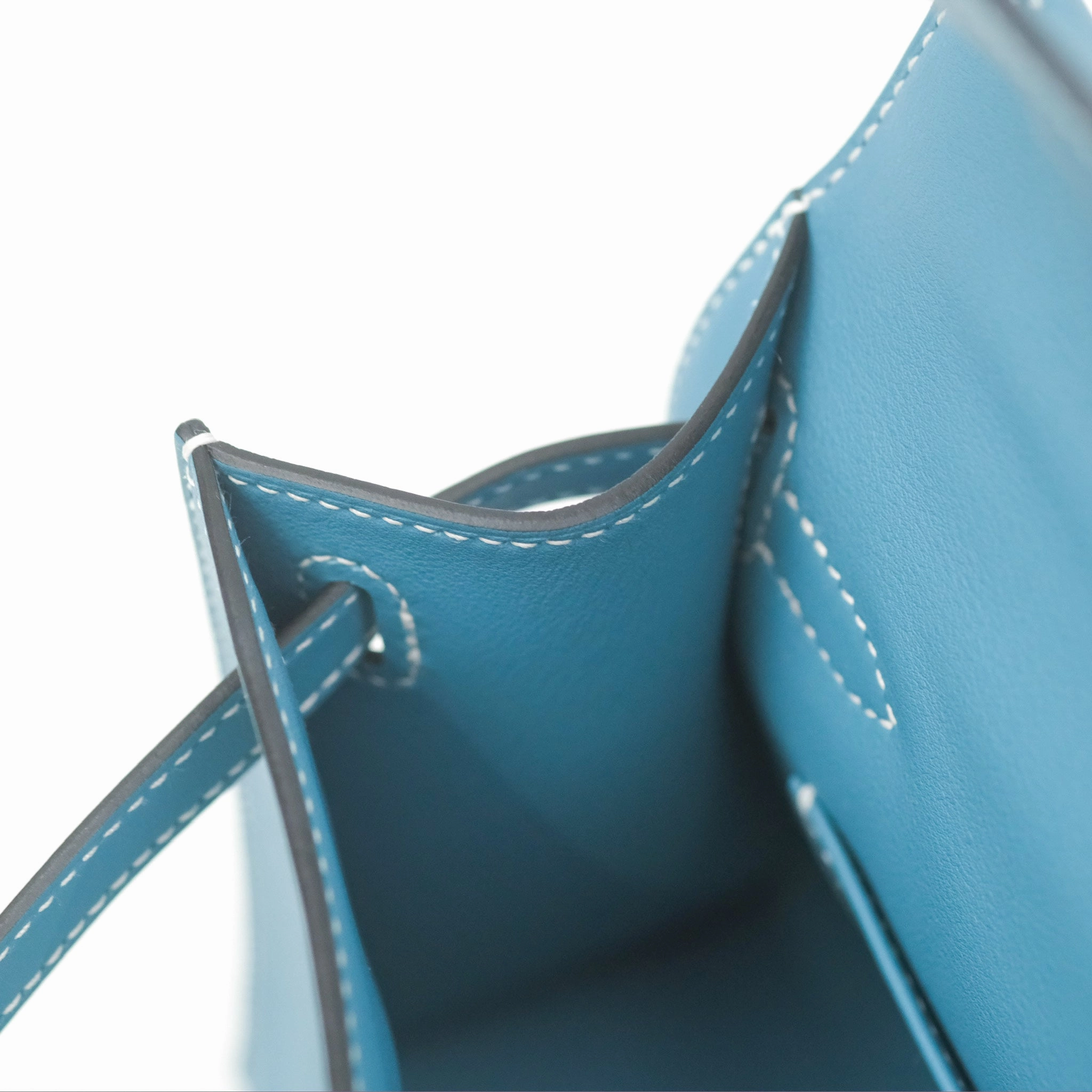 Herms Kelly Mini Pochette Bleu Jean Swift Gold Hardware