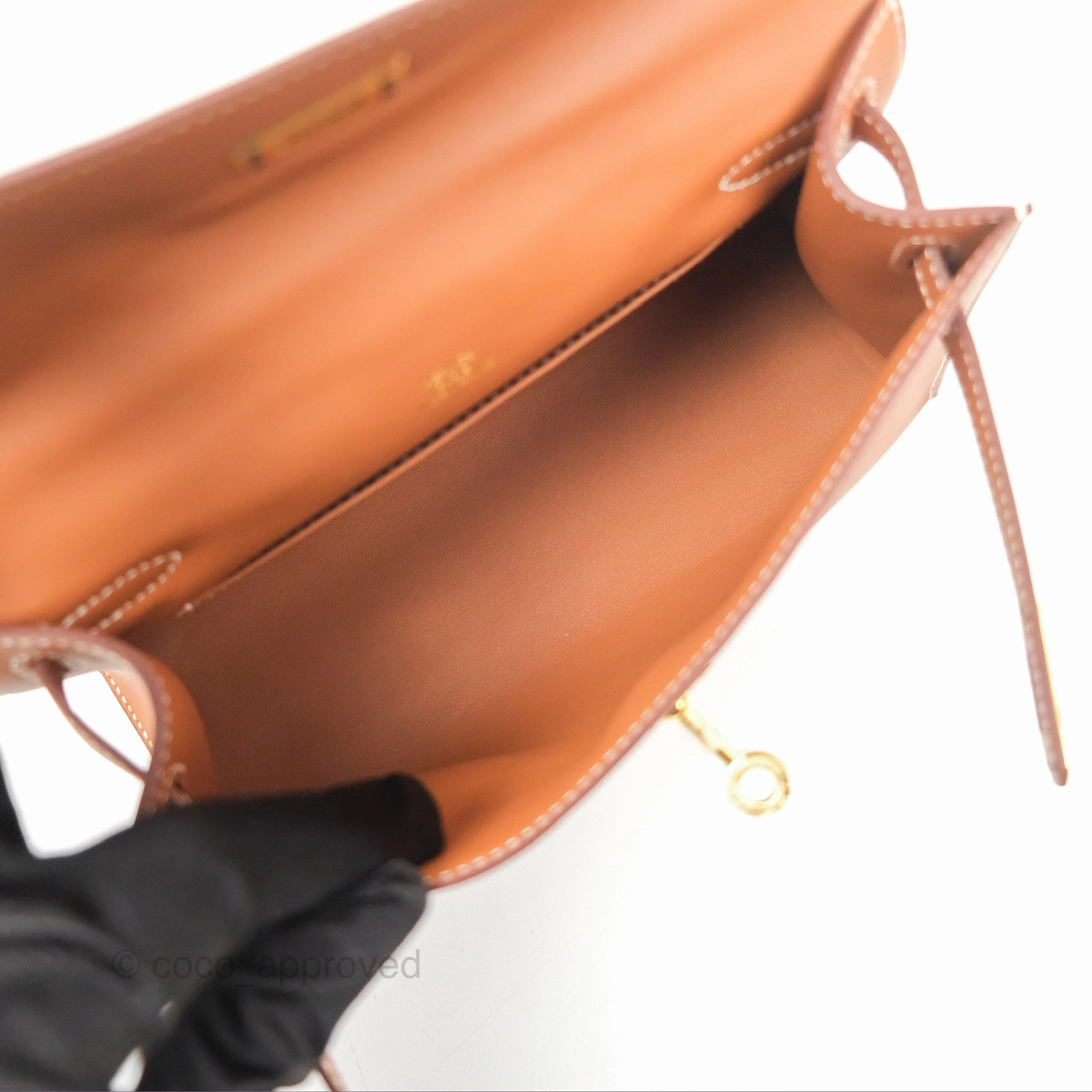 Herms Kelly Mini Pochette Gold Swift Gold Hardware