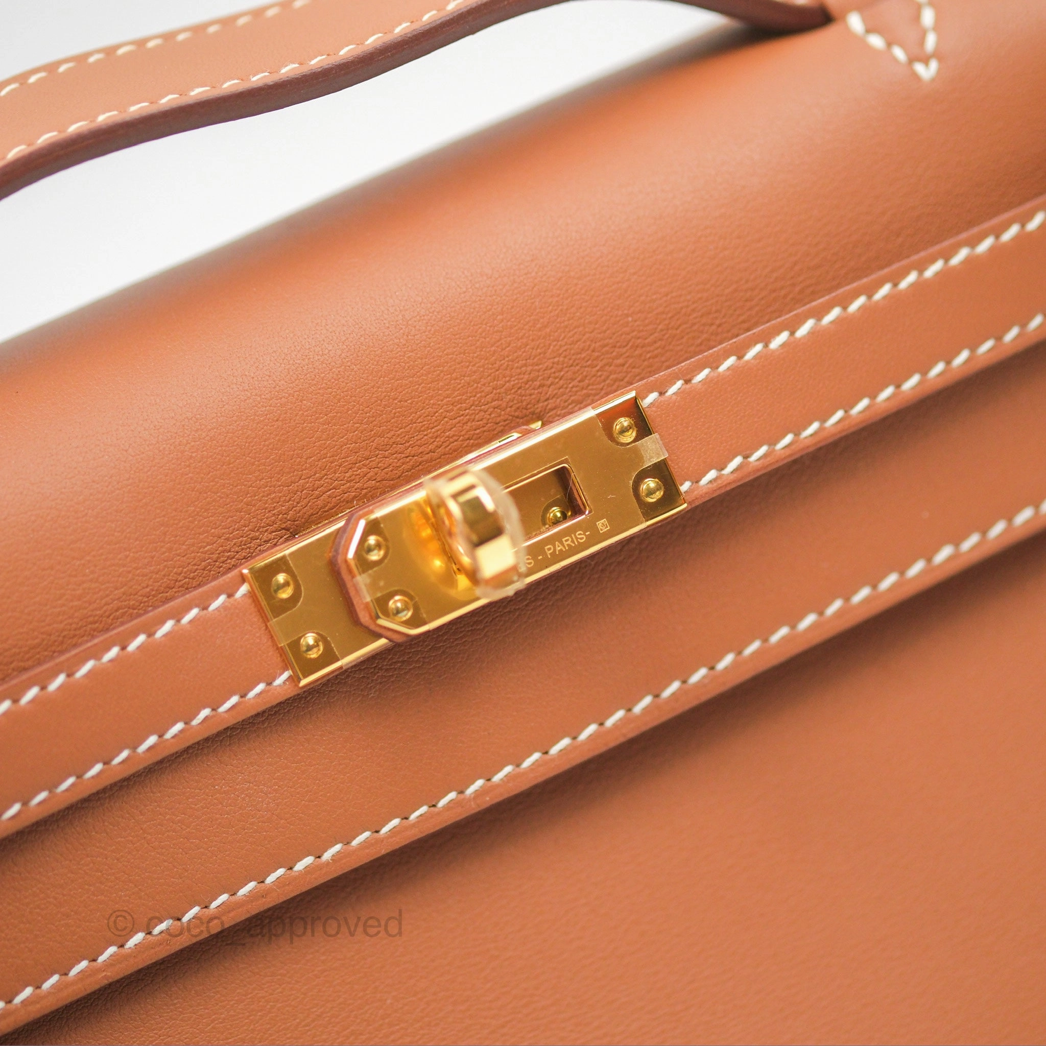 Herms Kelly Mini Pochette Gold Swift Gold Hardware