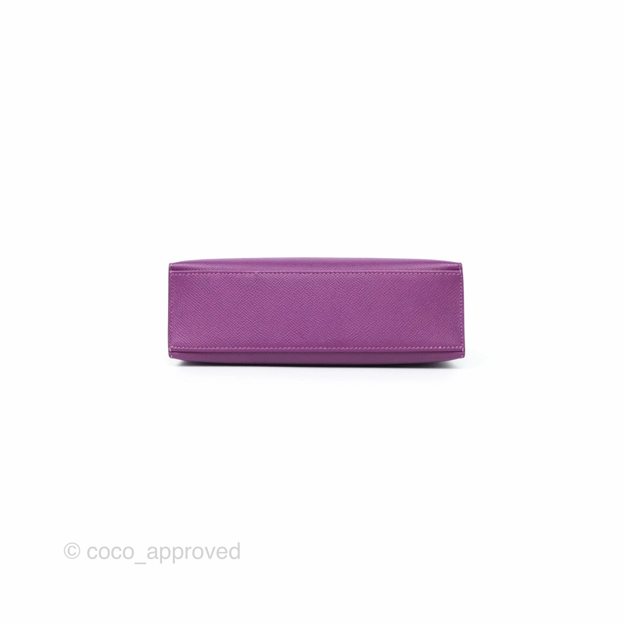 Herms Kelly Pochette Clutch Anemone Epsom Palladium Hardware