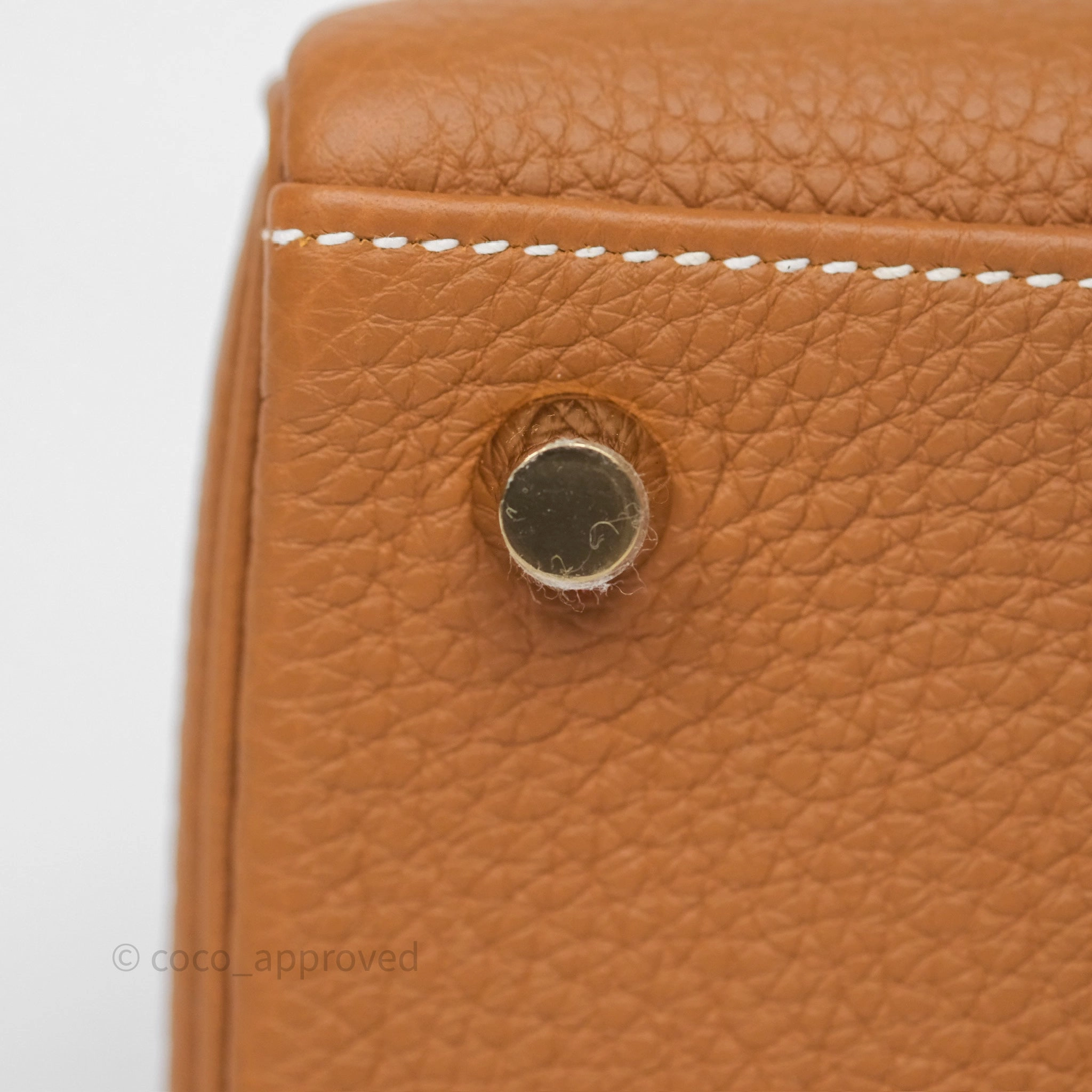 Herms Kelly Retourne 25 Gold Togo Gold Hardware