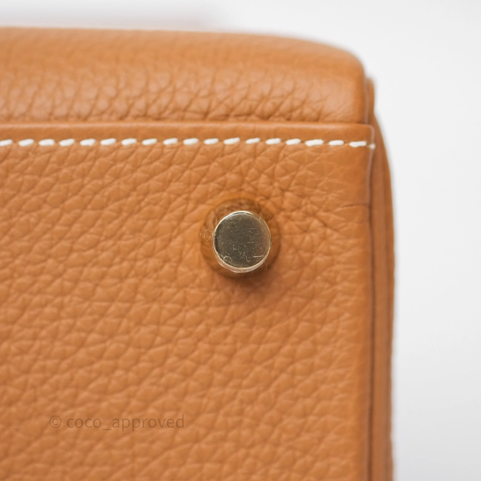 Herms Kelly Retourne 25 Gold Togo Gold Hardware
